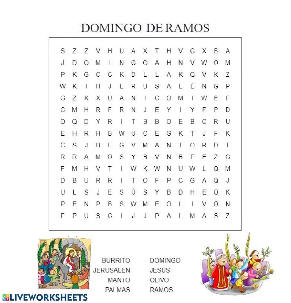 Sopa de letras domingo de ramos
