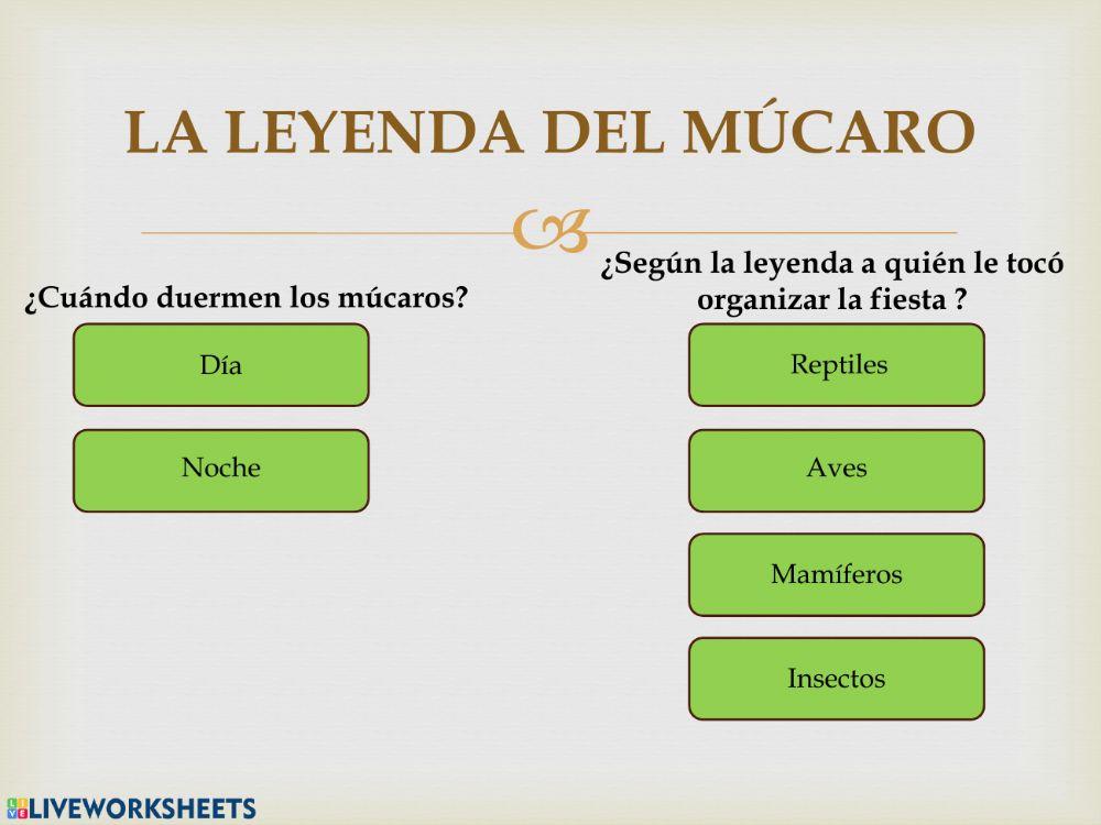 Lectura: La leyenda del múcaro