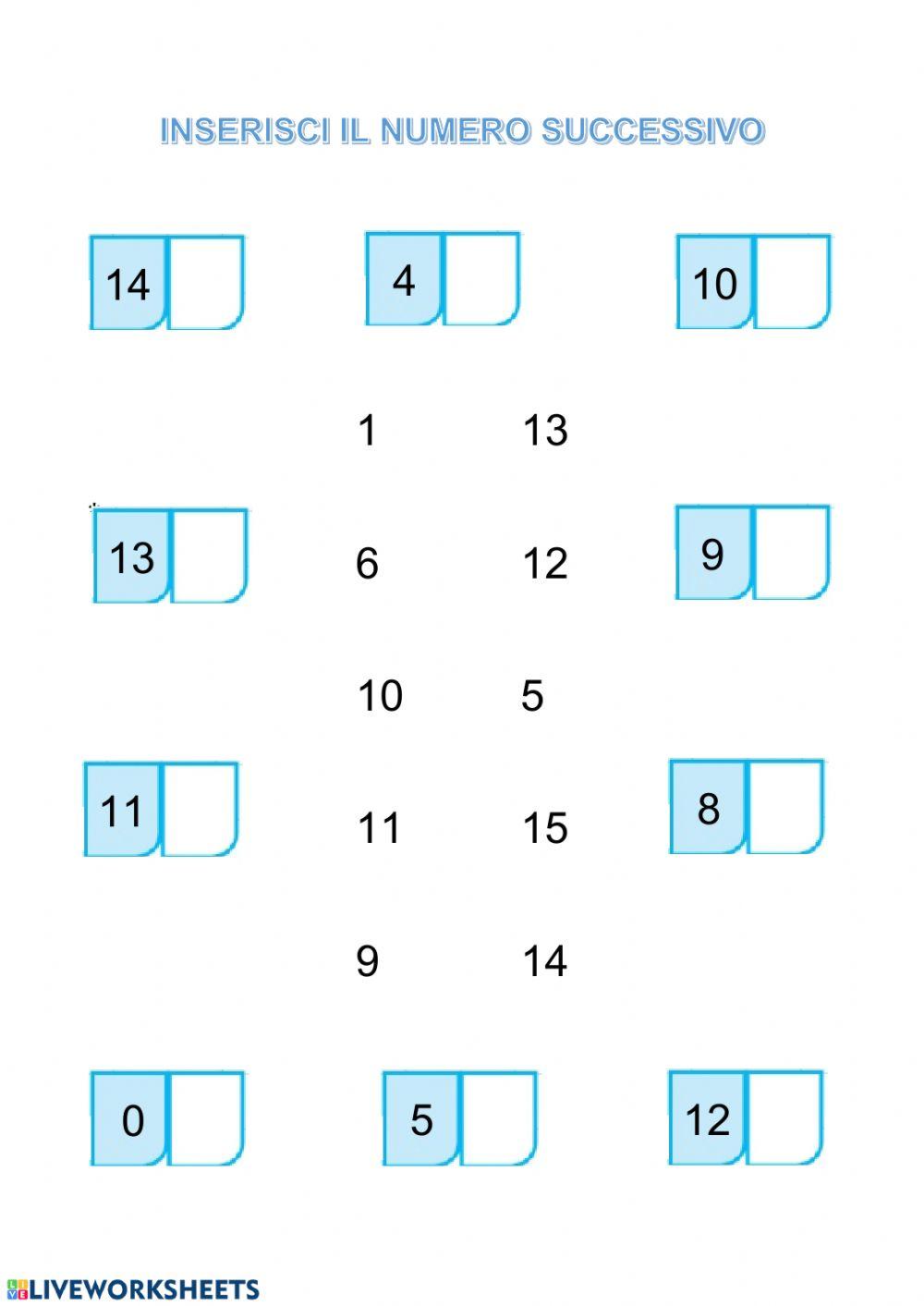 Numero successivo fino 15
