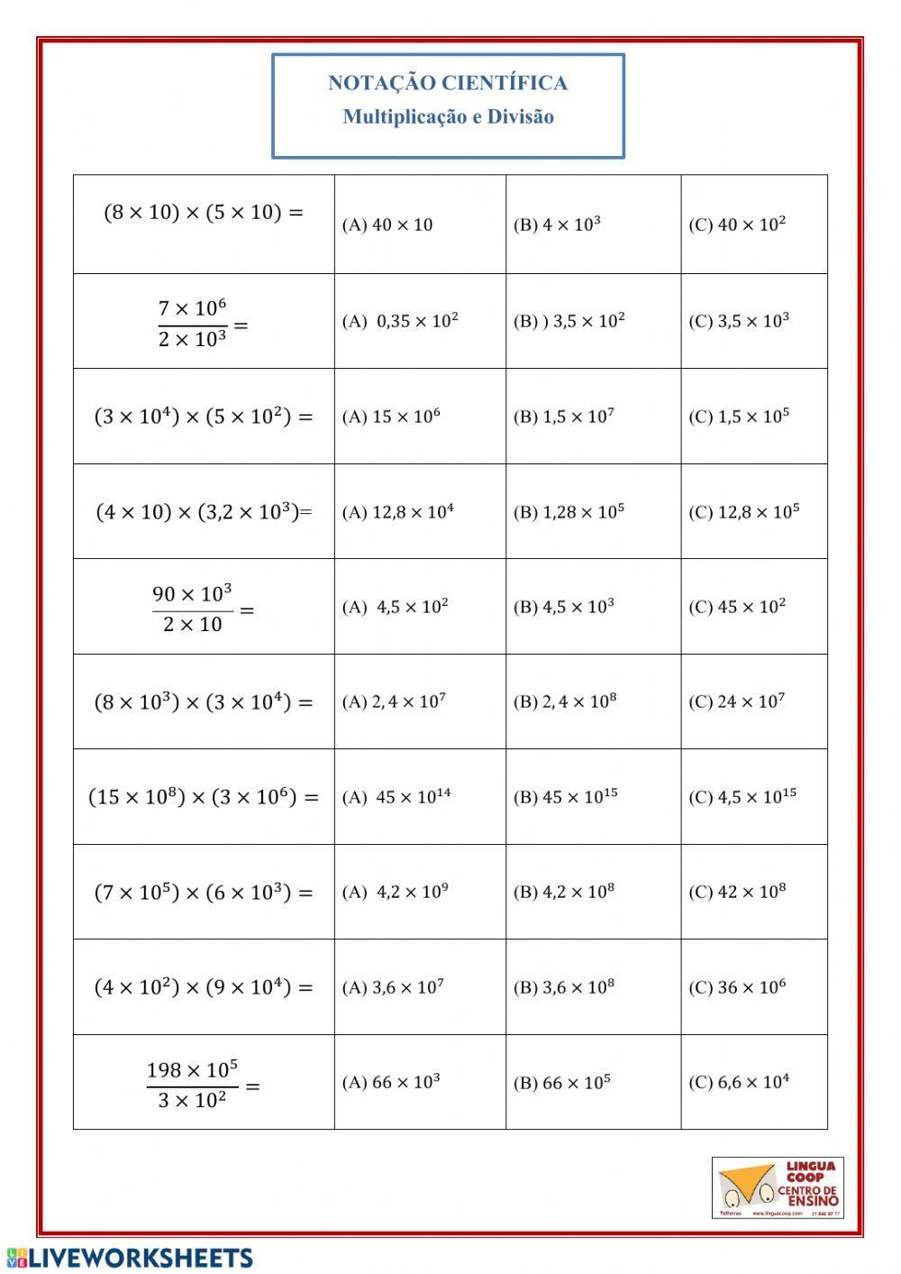 Notação cientifica