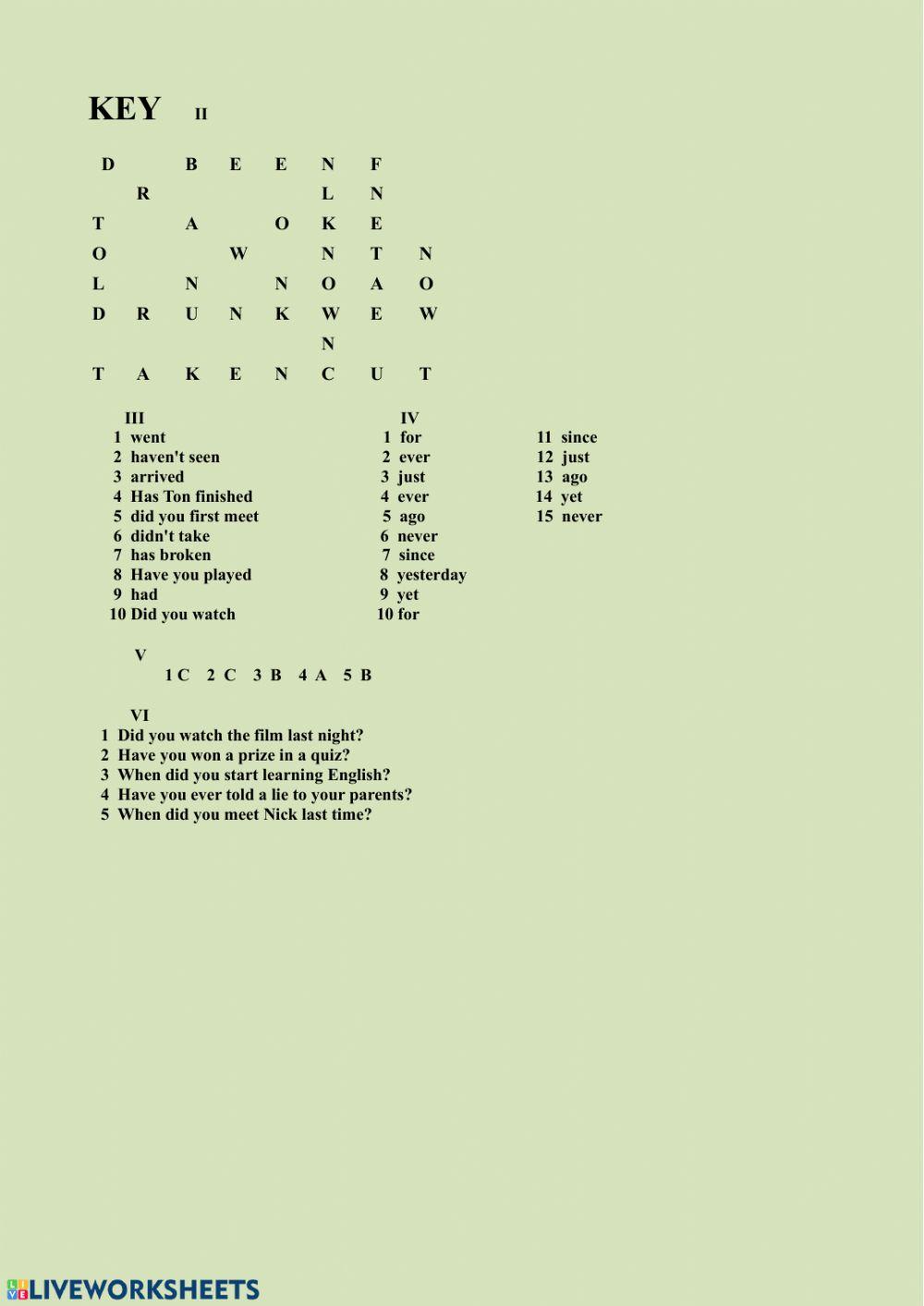 Present perfect-simple past