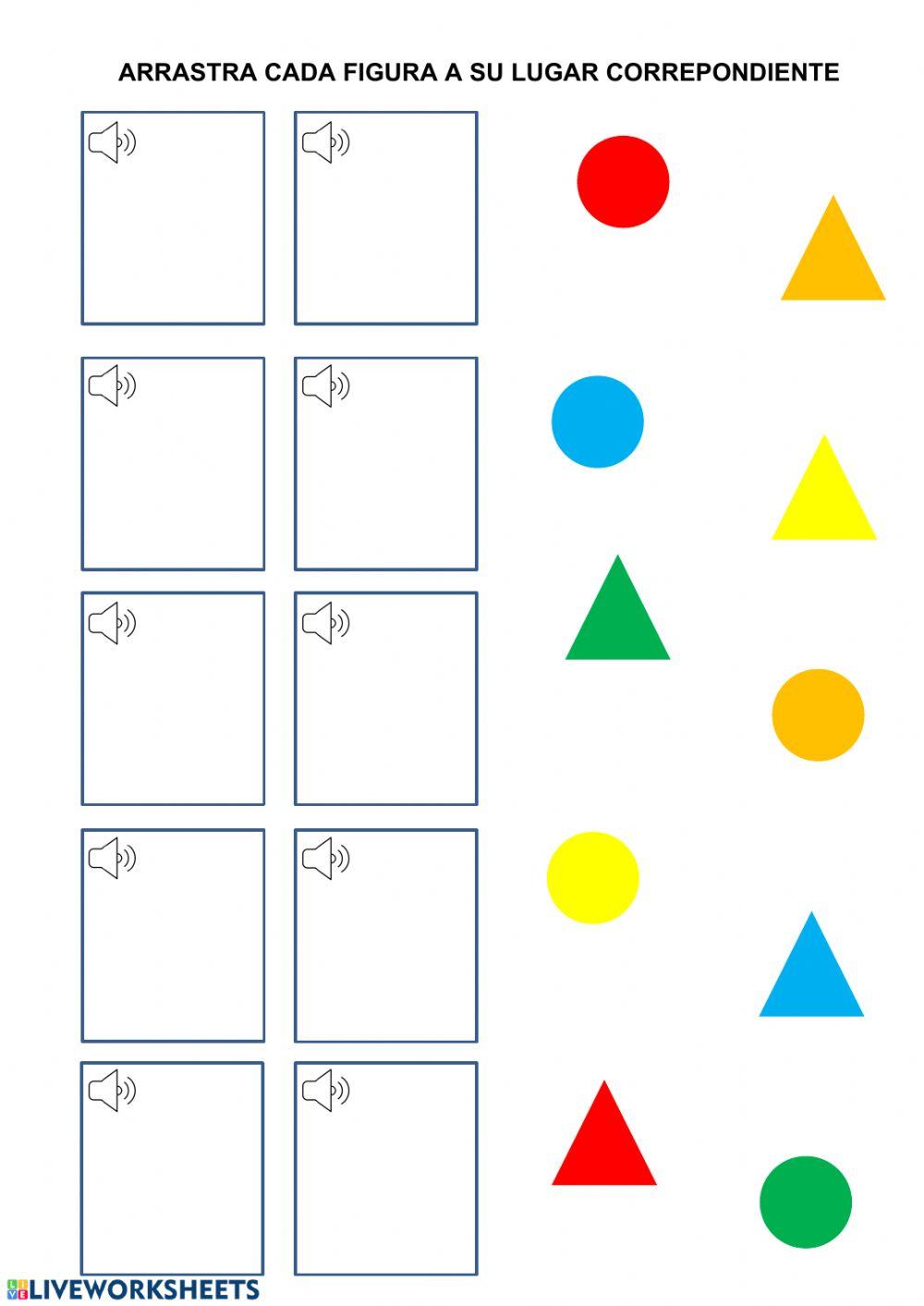 Arrastra cada figura  a su lugar