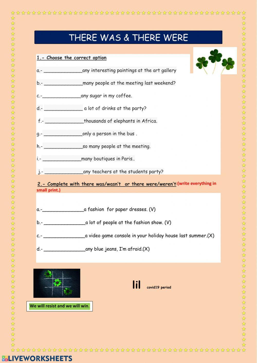 There was & there were exercise 2