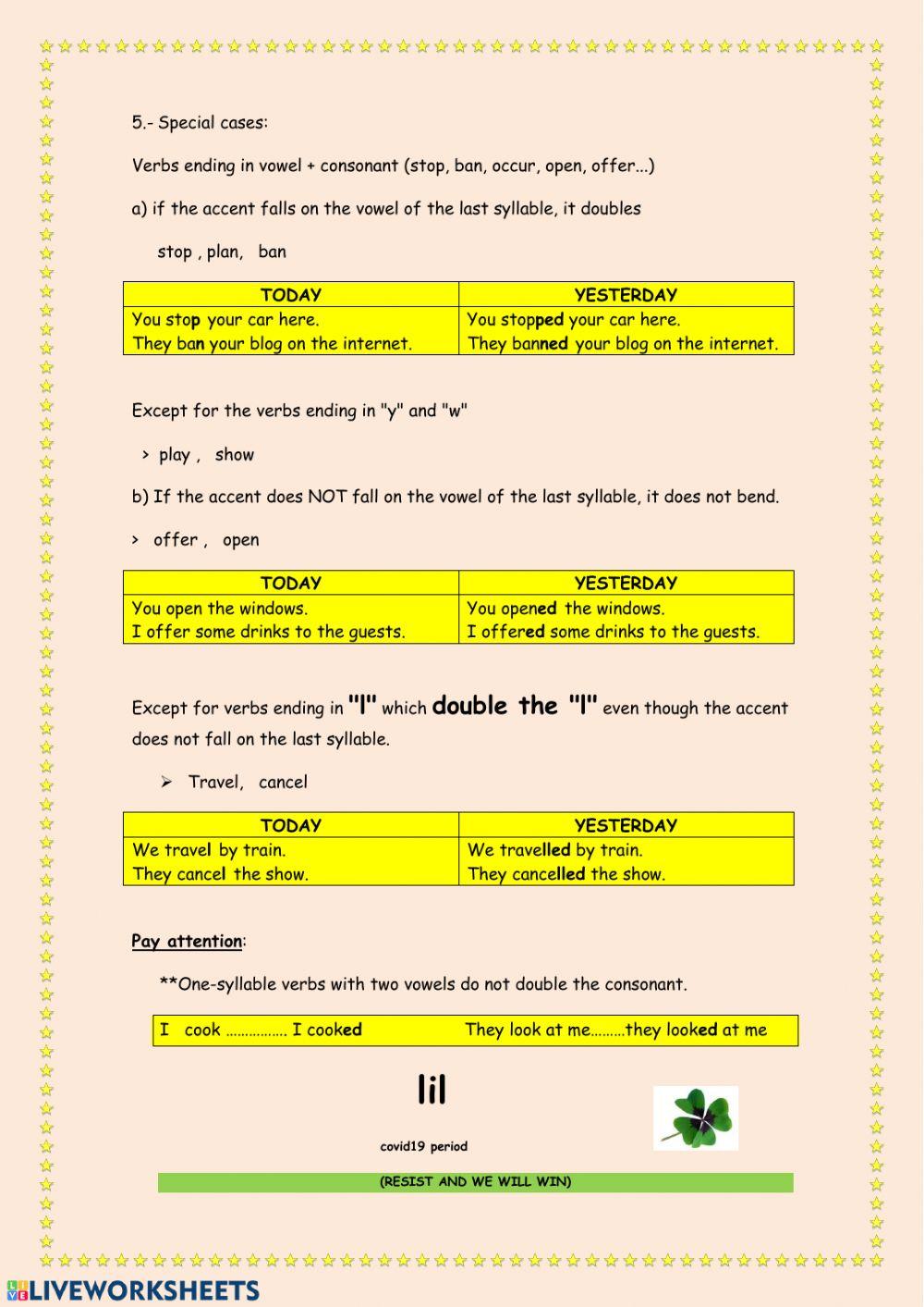 Past Simple of regular verbs 1