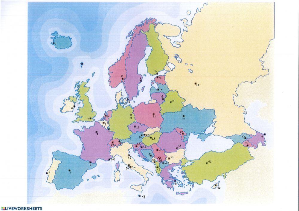 European countries Writing