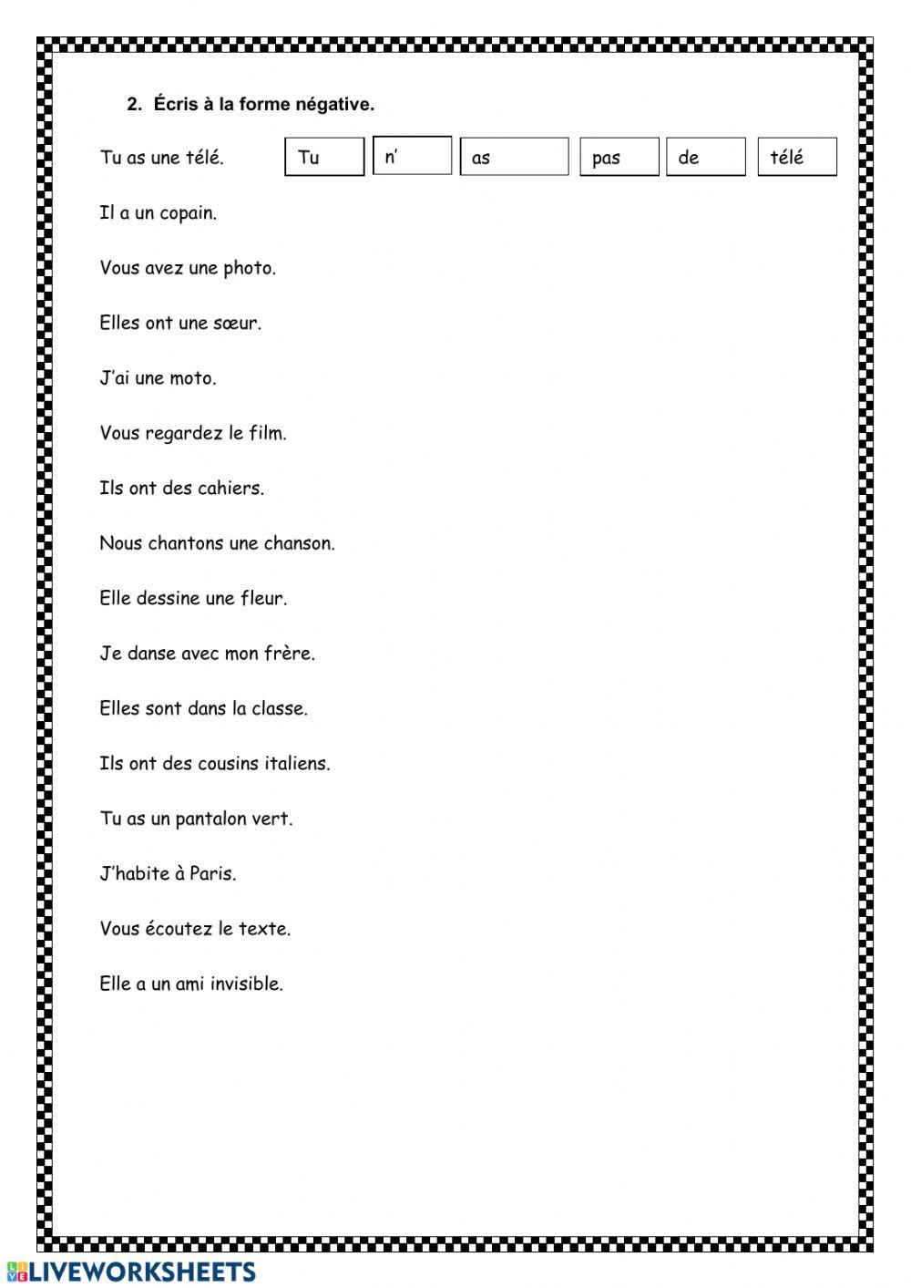 La négation - pas de 1