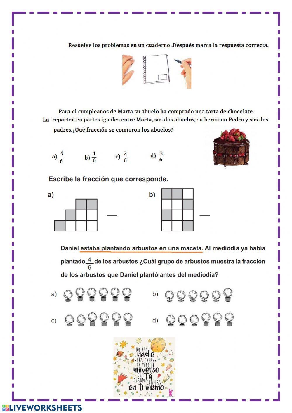 Problemas fracciones