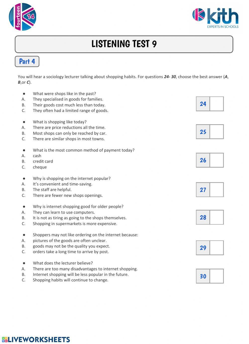 FCE-Listening Test 9