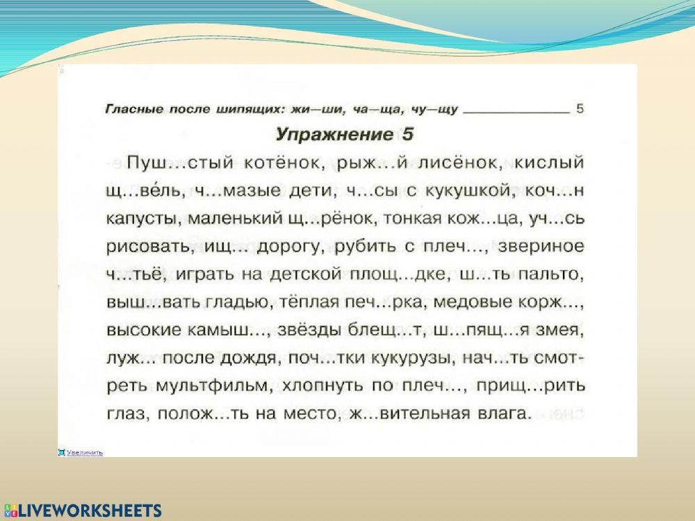 Ча ща чу щу жи ши