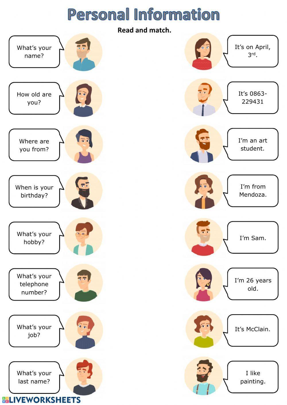 65753 | Personal Information | Tg | LiveWorksheets