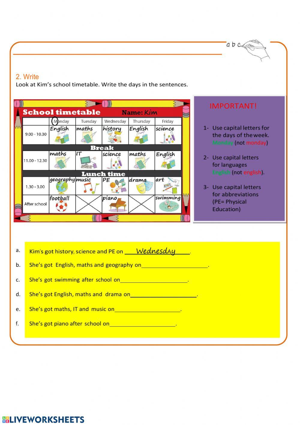 School subjects-british council