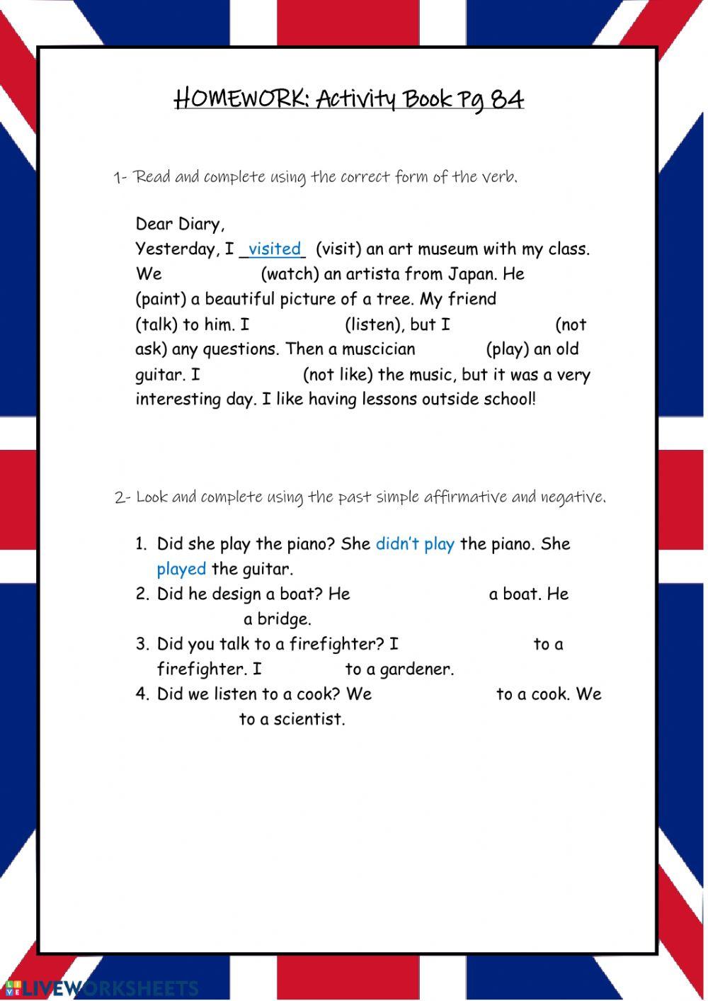 Past Simple of regular verbs