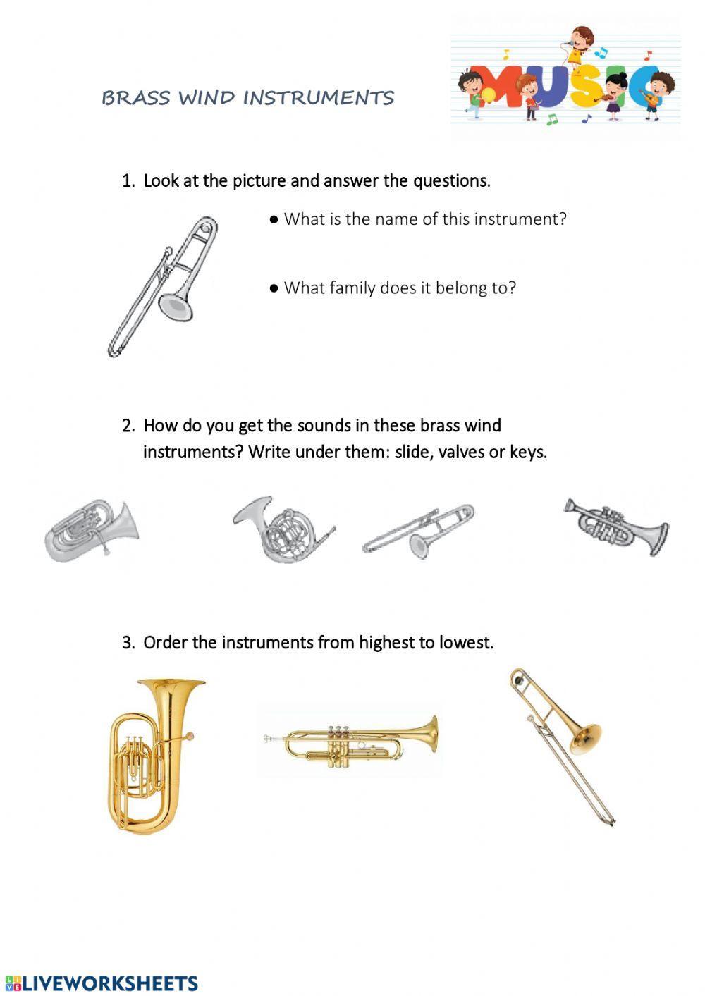 Brass wind instruments 3rd grade