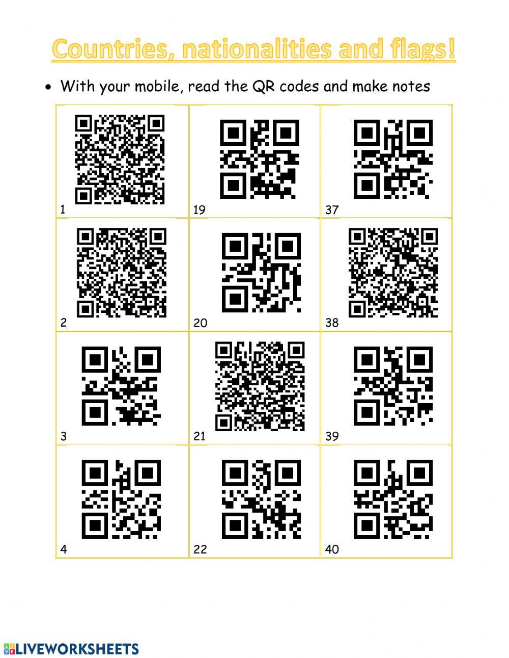 Countries, nationalities and flags