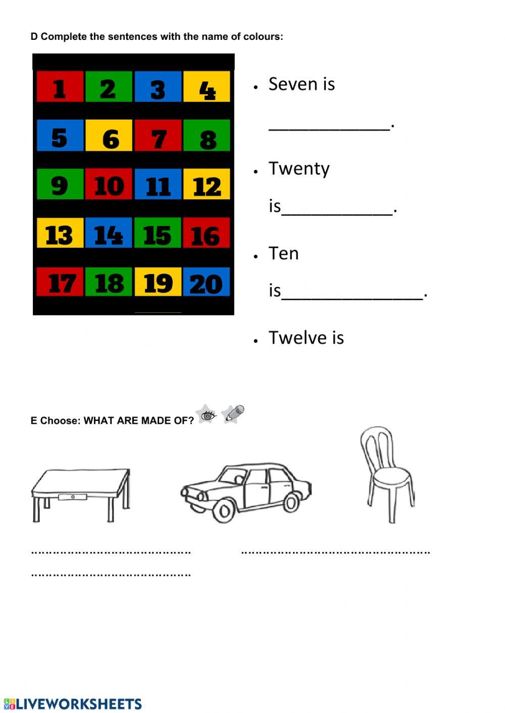 Routines, toys and prepositions test