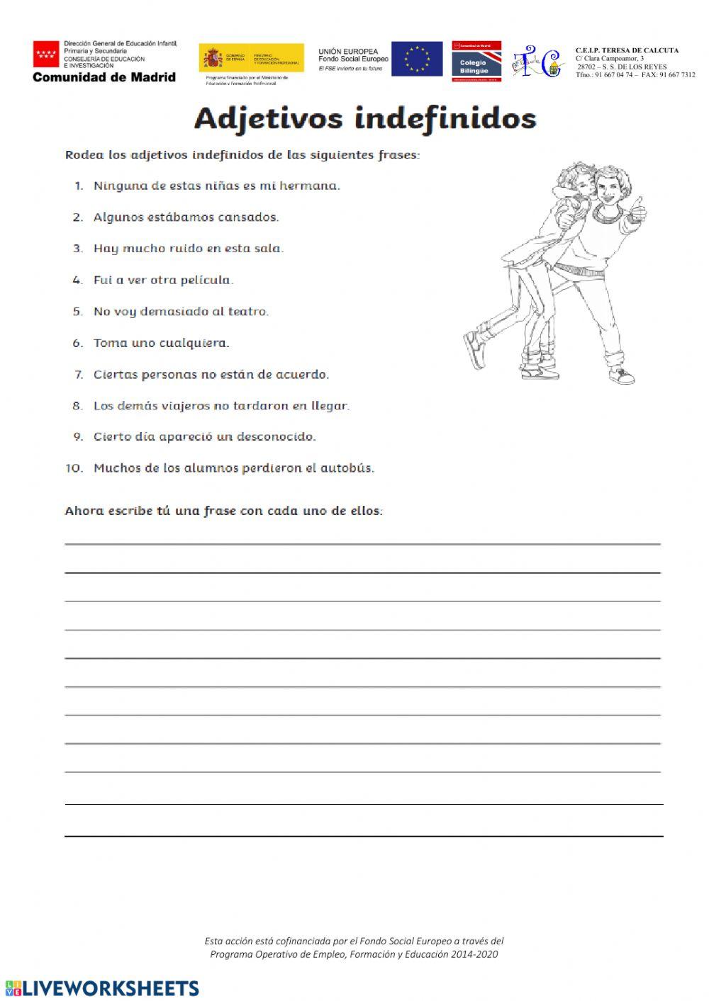 Adjetivos indefinidos