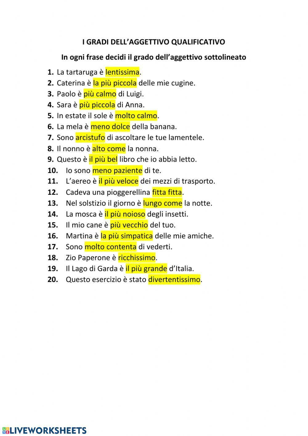 Gradi dell'aggettivo qualificativo