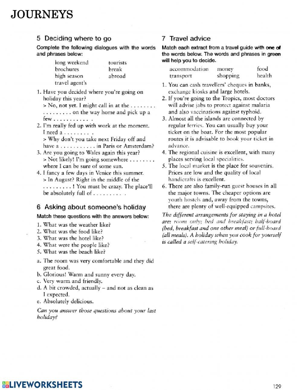 Holidays and transportation