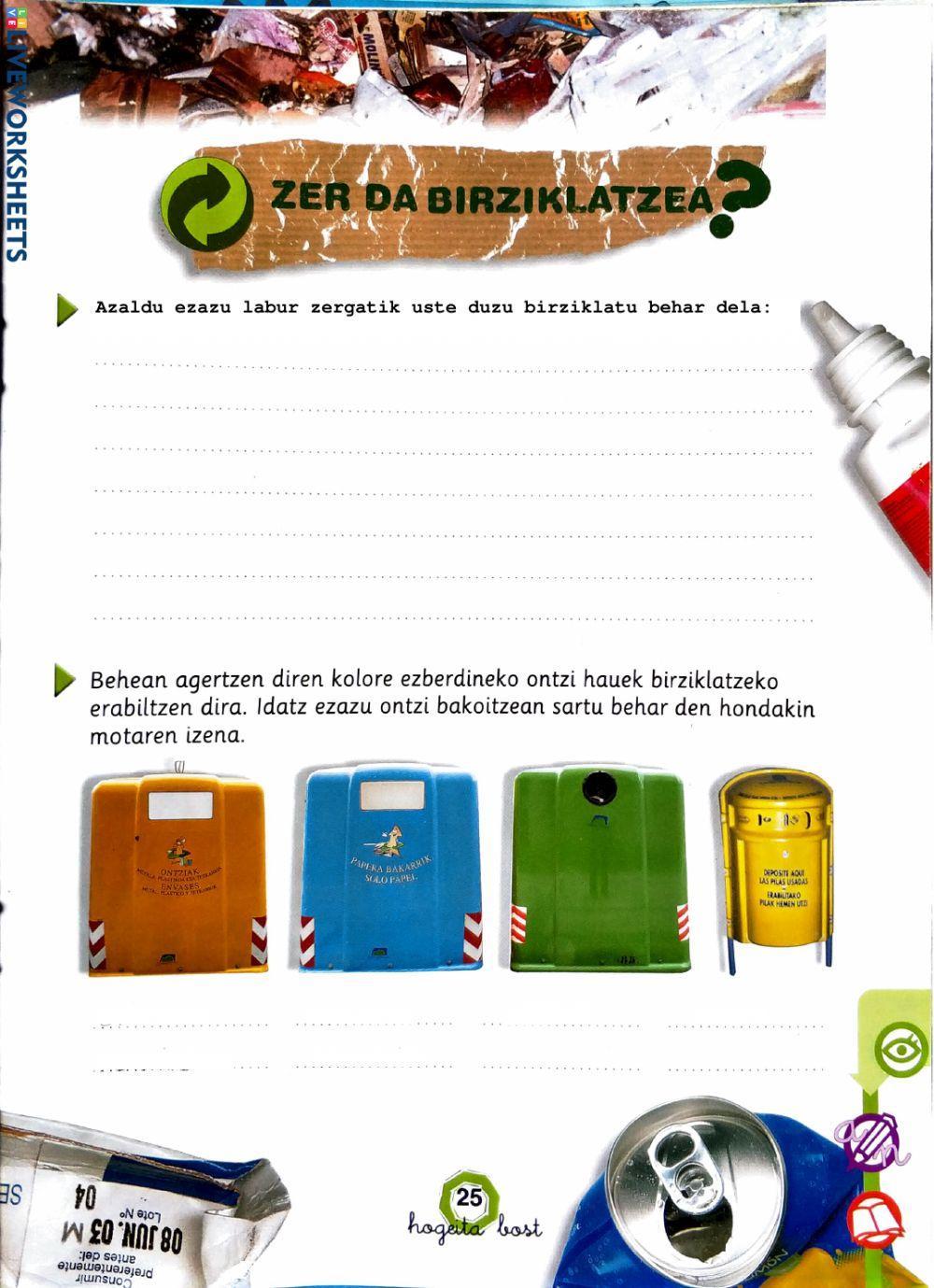 Txanela Birziklapena Ontzi motak