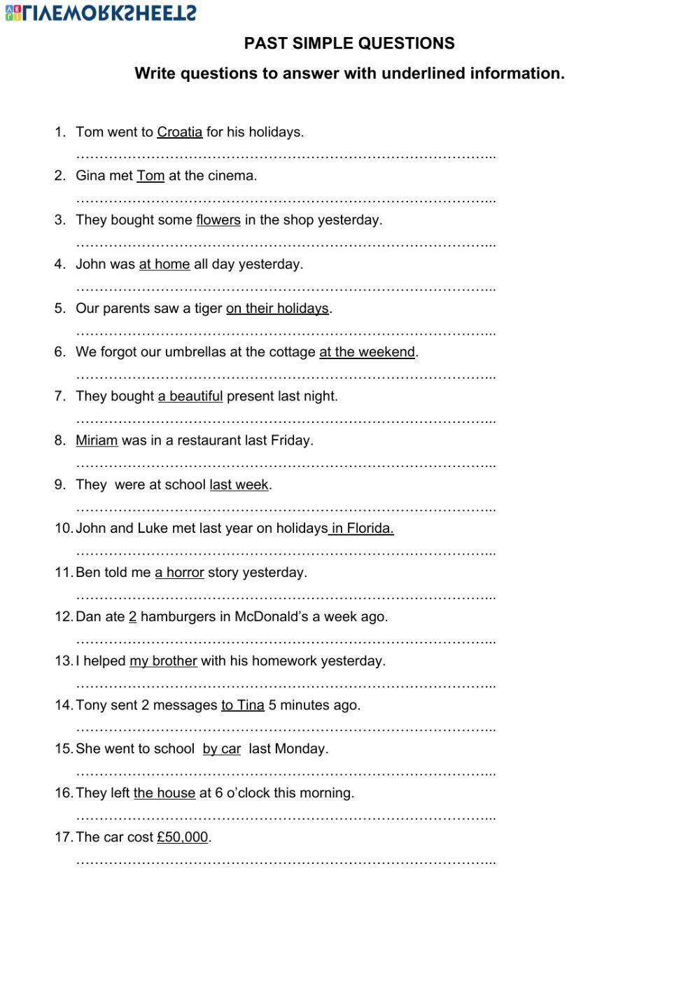 Past simple questions