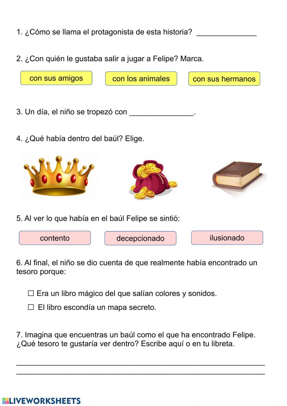 Comprensión lectora 1º ficha 1