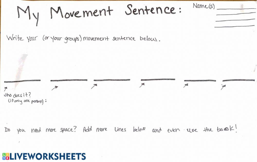 Movement Sentences