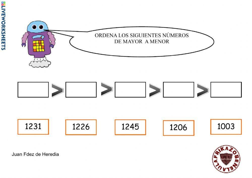 Ordenar de mayor a menor IV