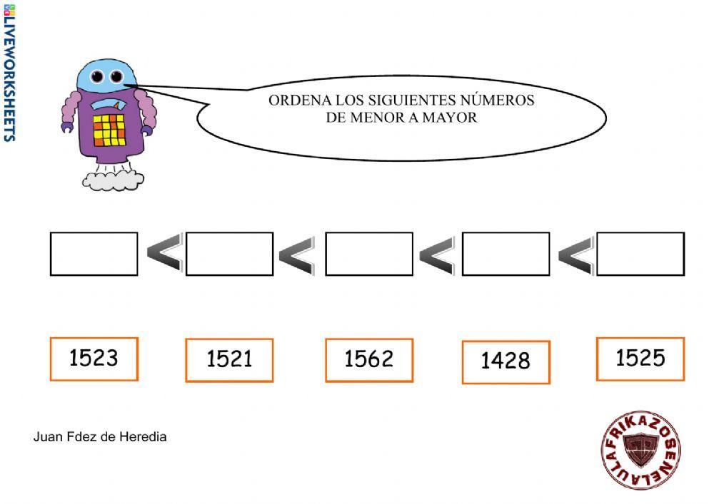 Ordenar de menor a mayor IV