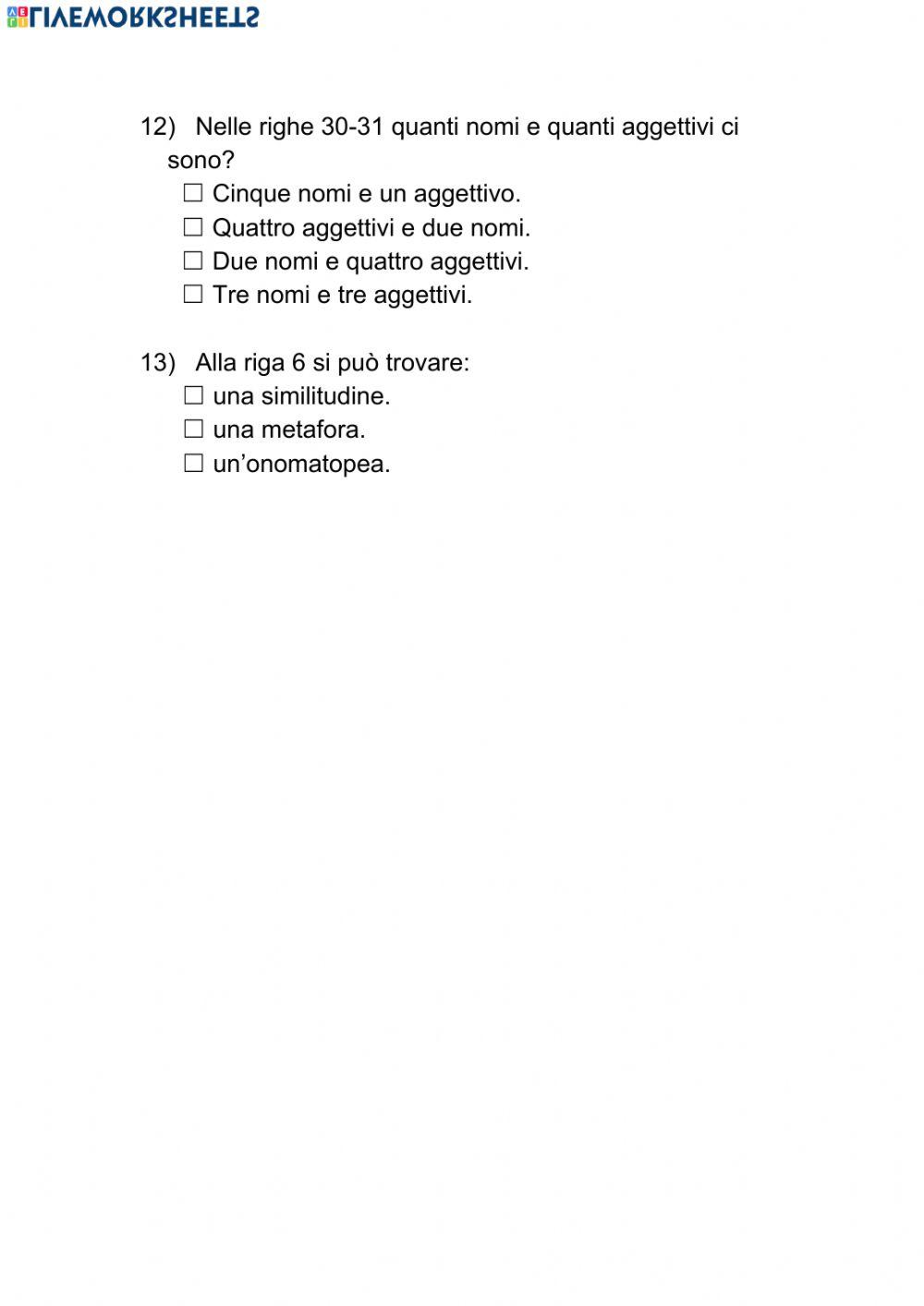 Cion cion Blu - analisi di un testo descrittivo