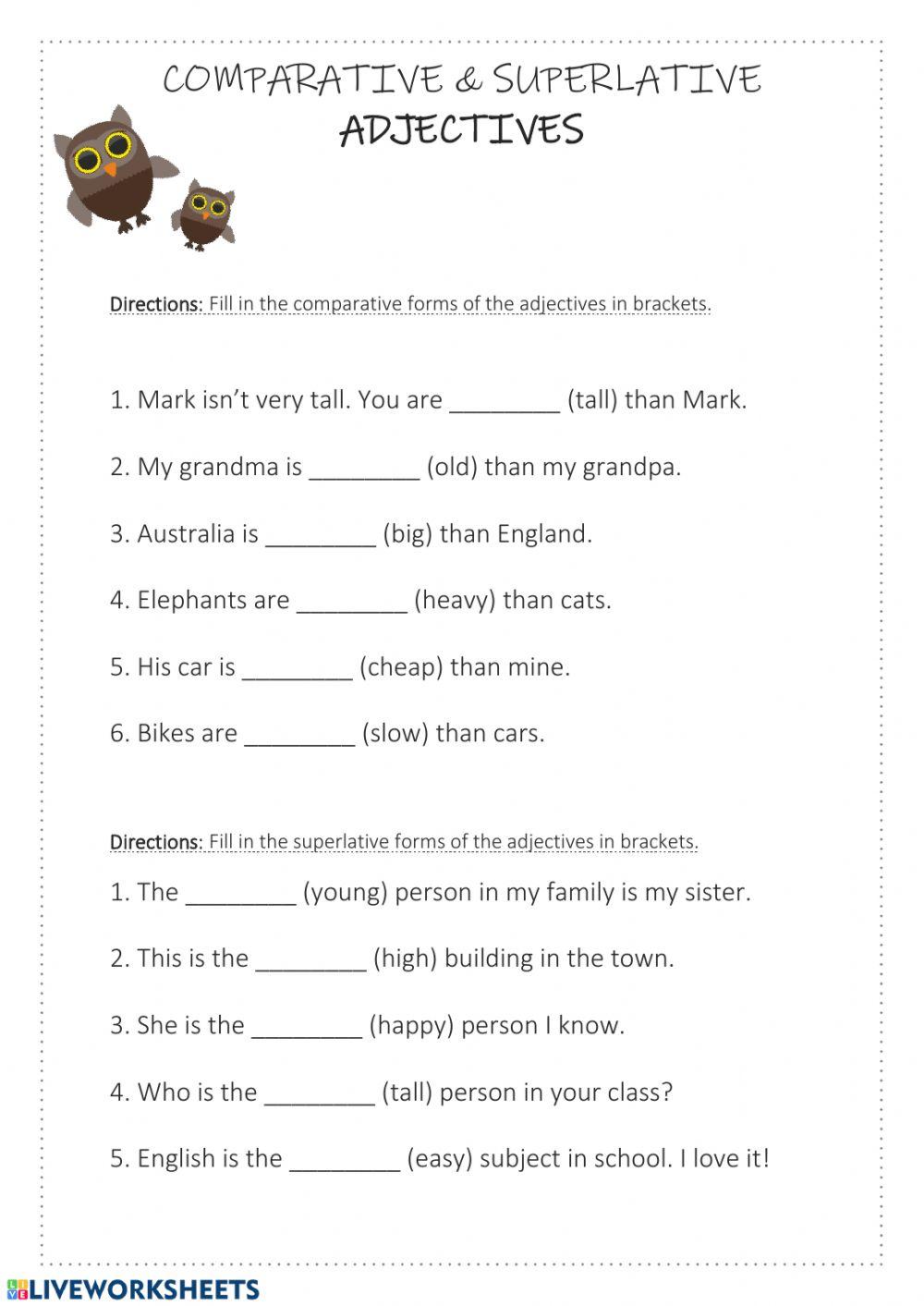 Comparatives and suprlatives