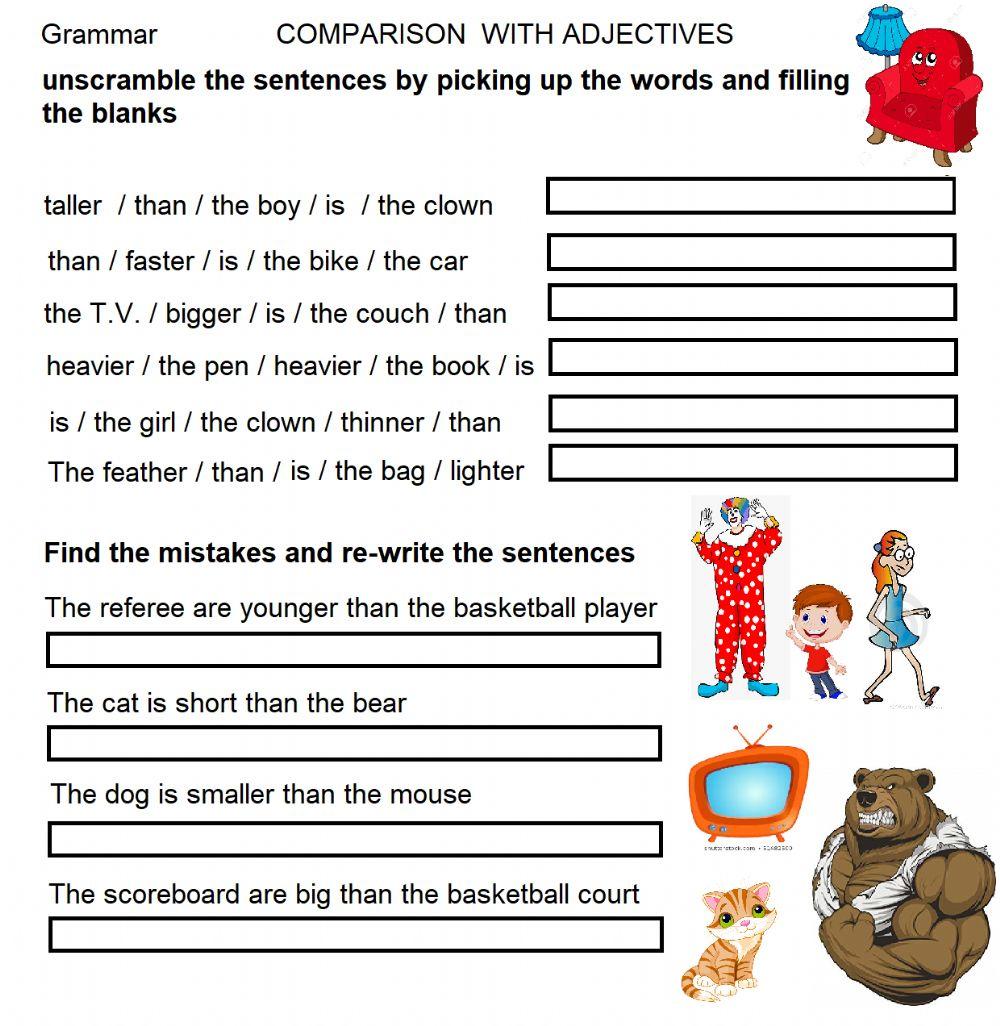 Comparison with adjectives