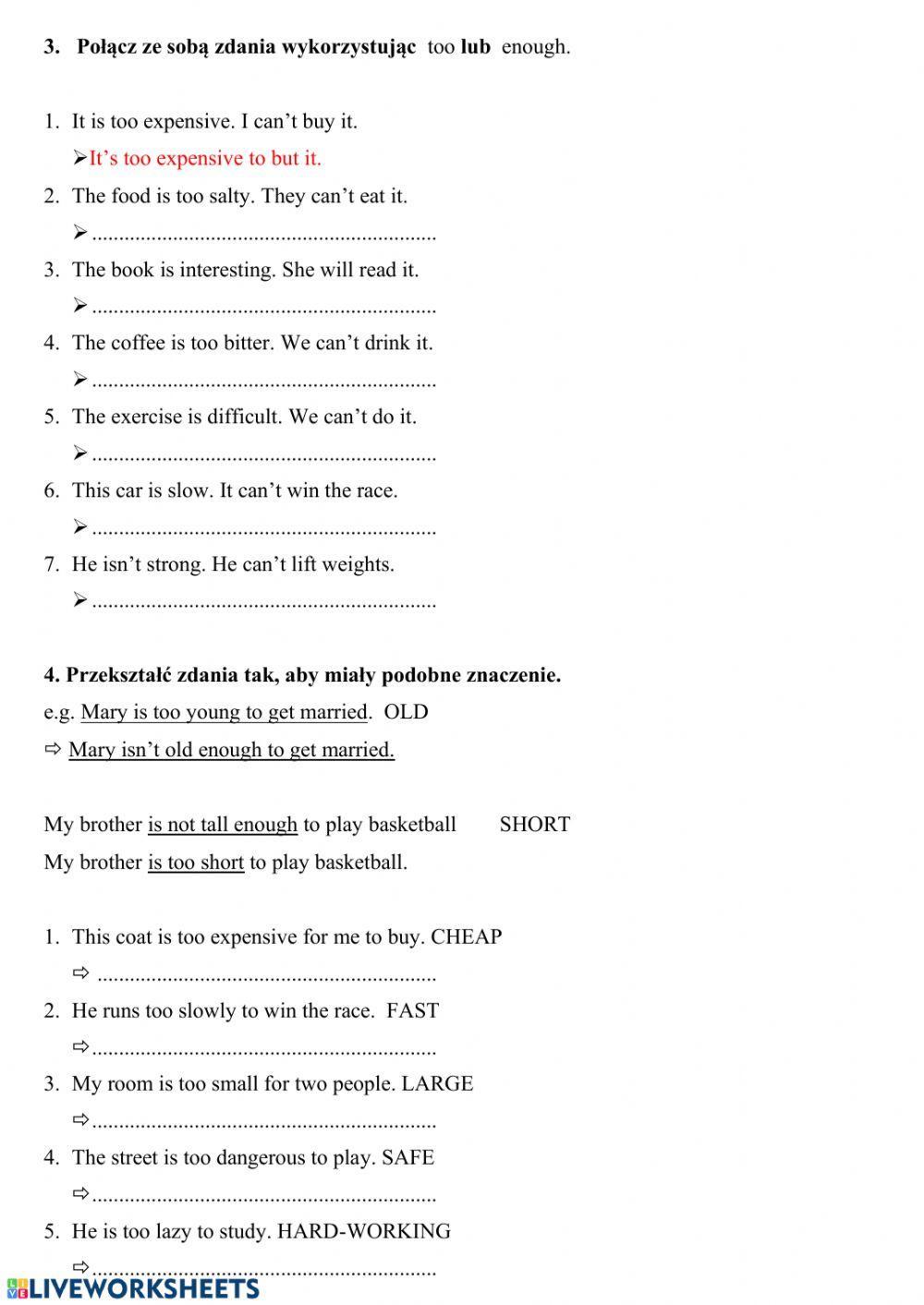 Comparison- too-enough