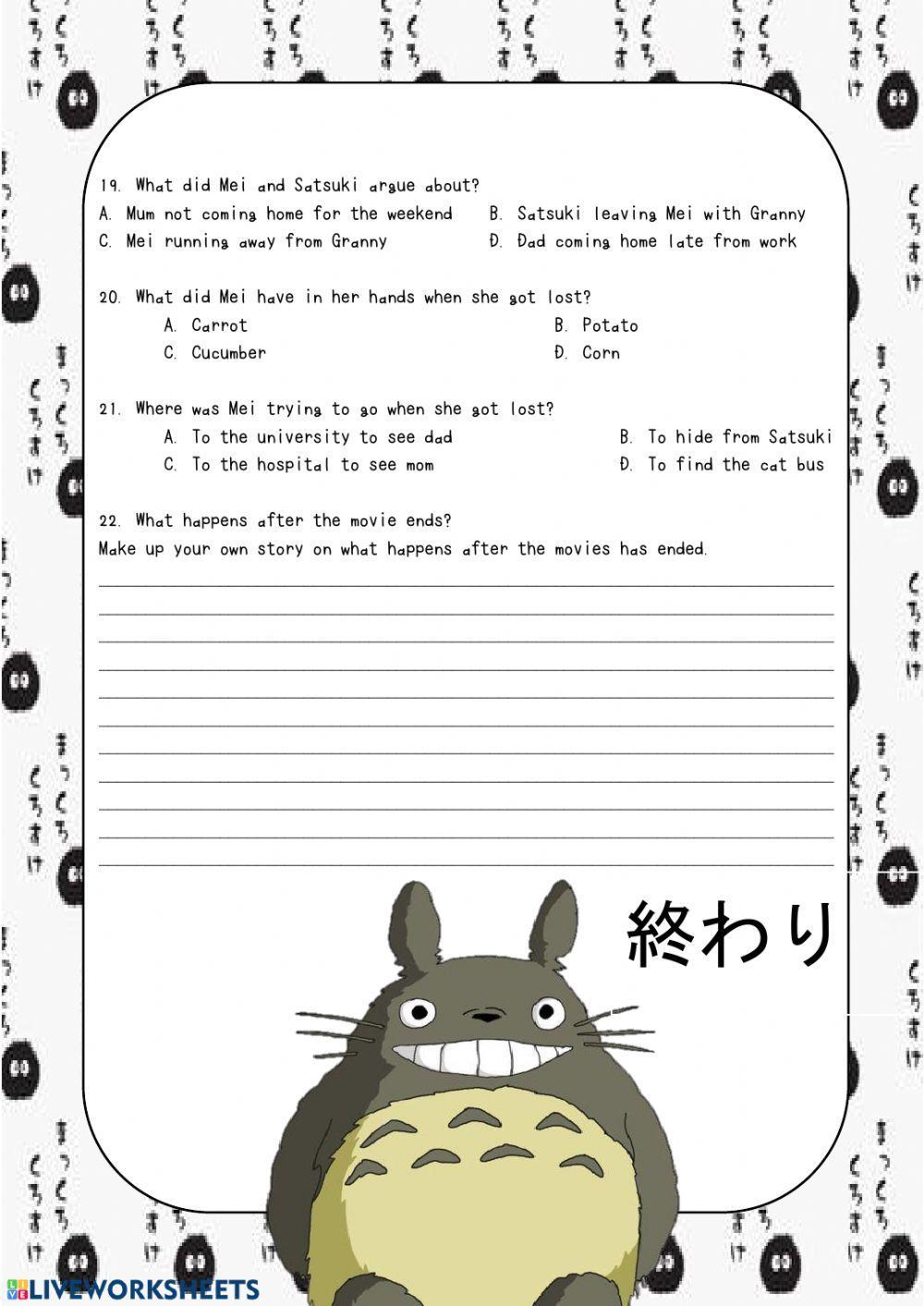 Totoro Multiple Choice