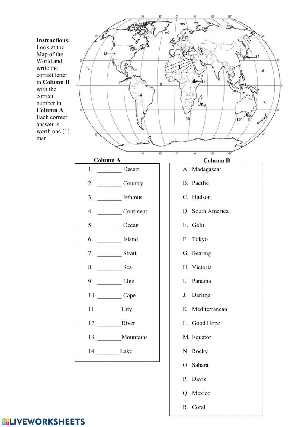 67182 Map Of The World Worksheet Kendelynn Pennerman 3240421087152001 