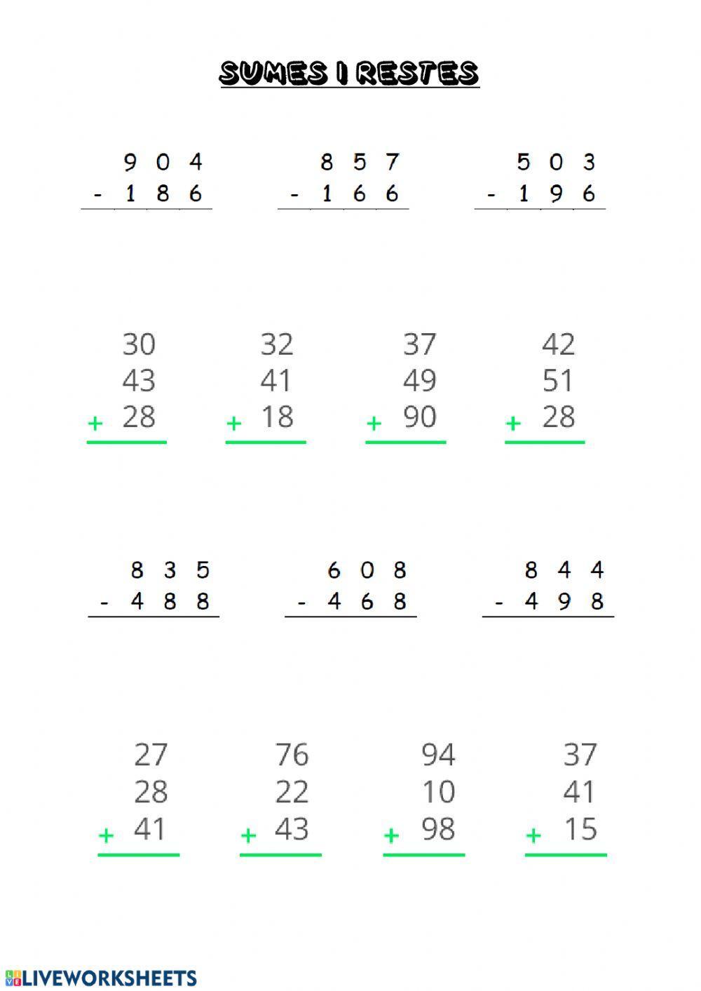 Sumes i restes portant