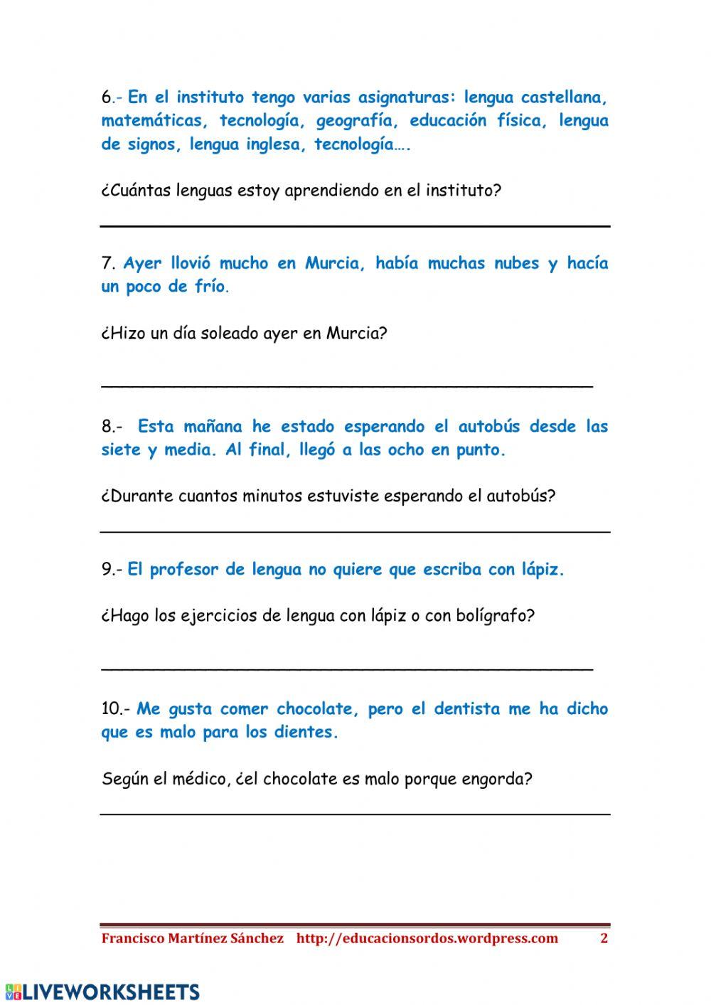 Textos cortos de lectura