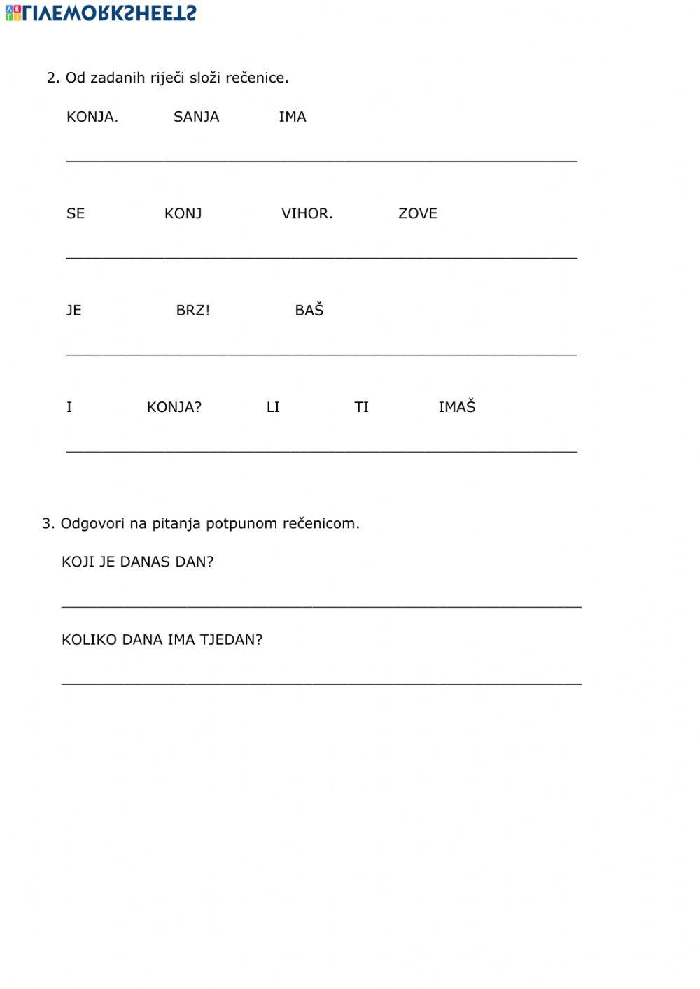 Vježbamo čitanje i pisanje