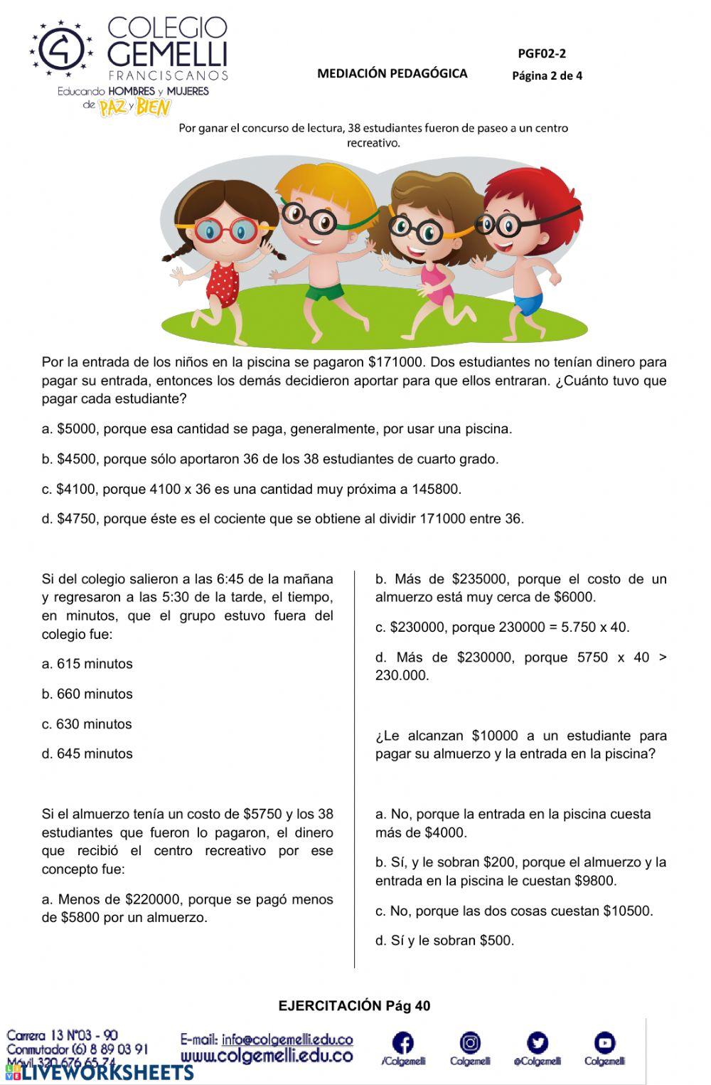 Ejercicios operaciones básicas