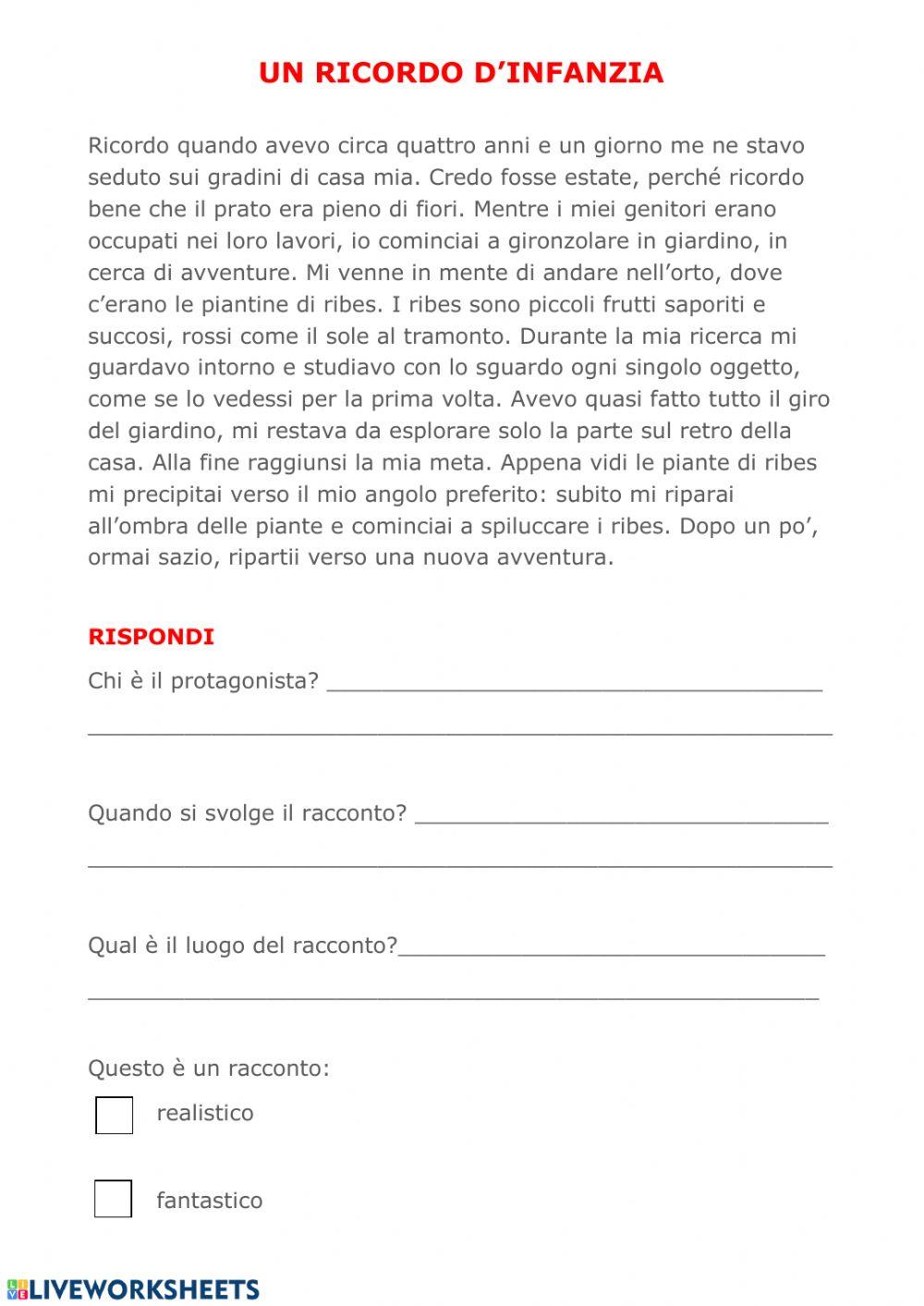 Un ricordo d'infanzia Un ricordo d'infanzia