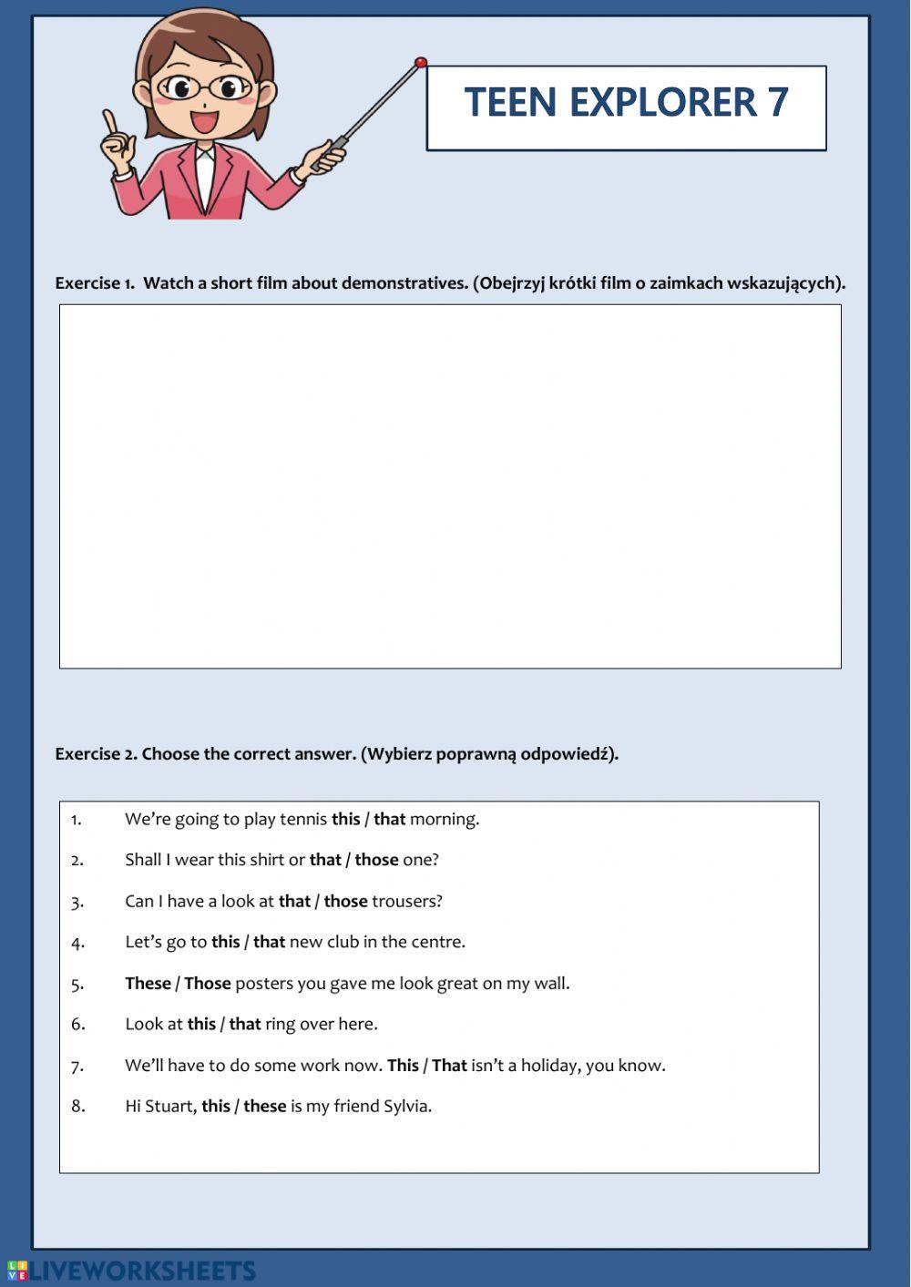 Teen Explorer 7 -Demonstratives