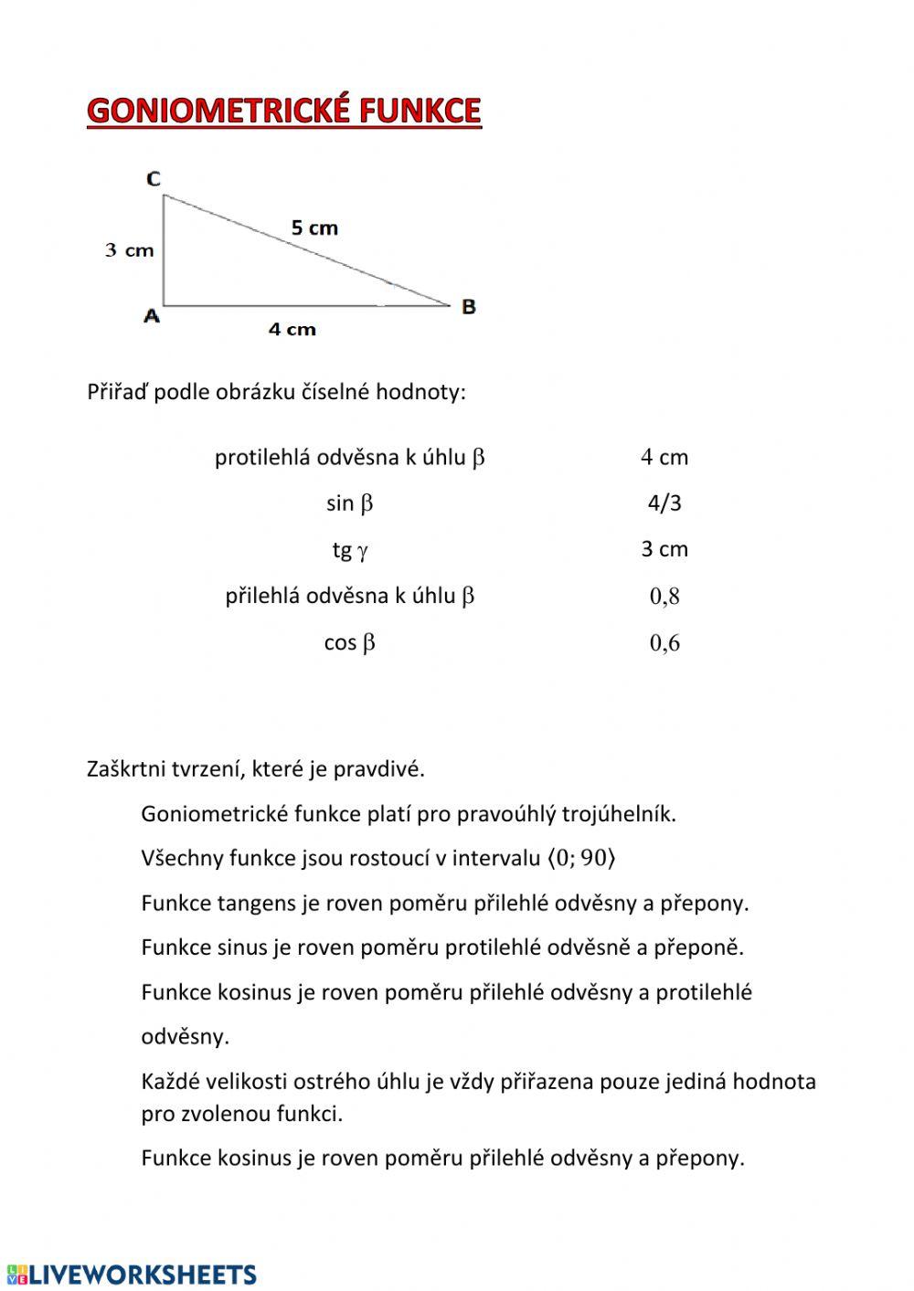Goniometrické funkce