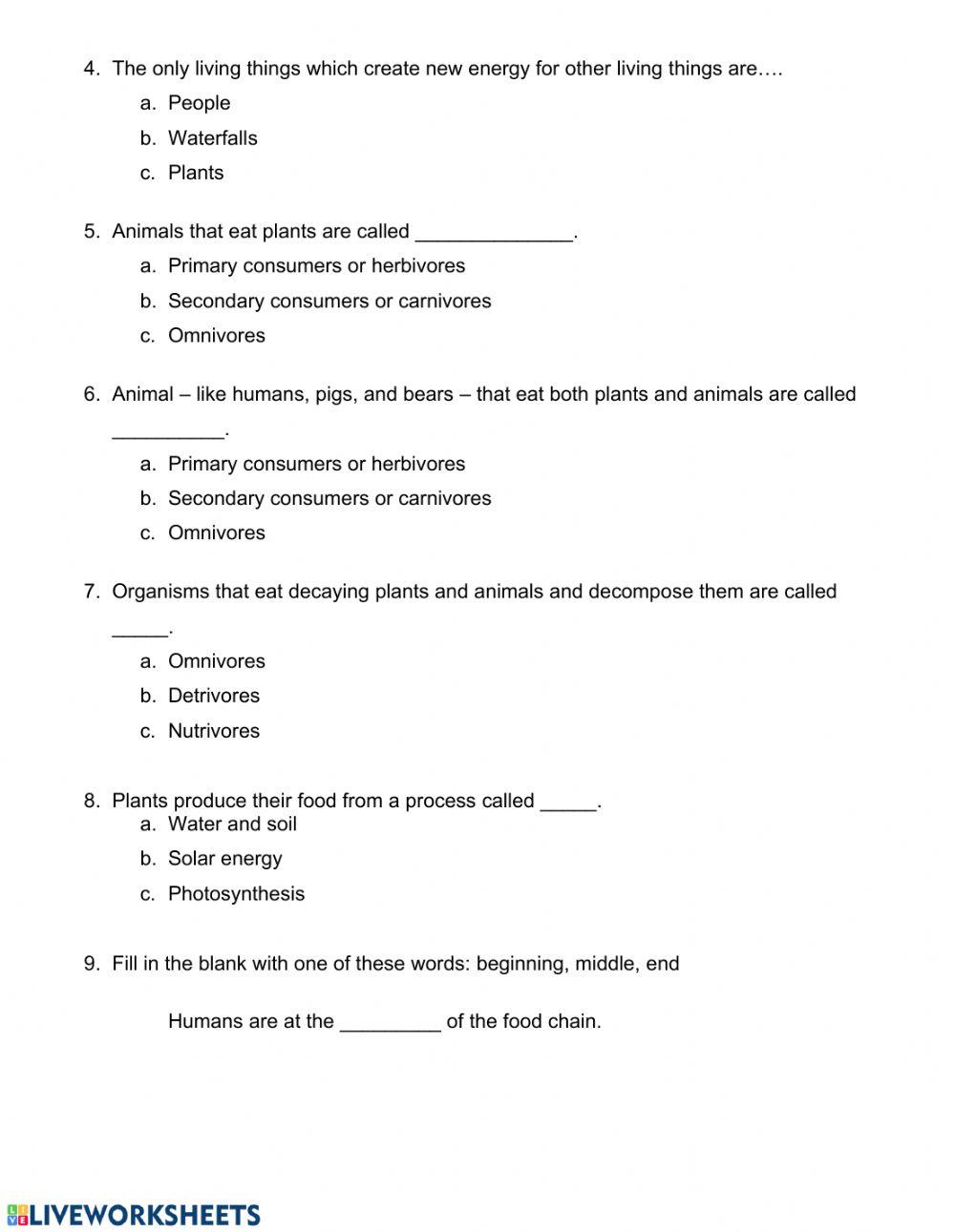 LiveWorksheets Biology Diagrams