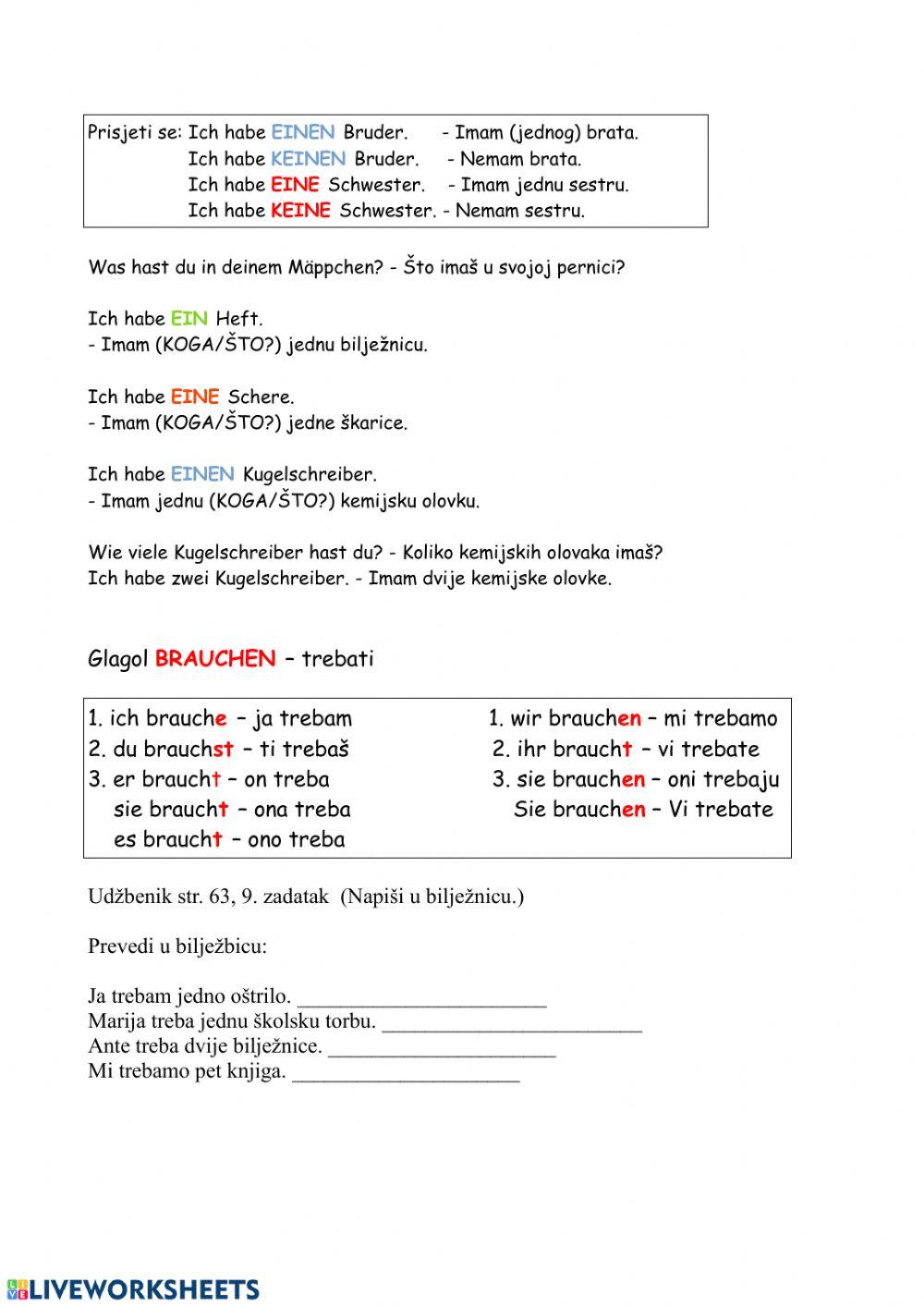 Meine Schulsachen (2. dio)