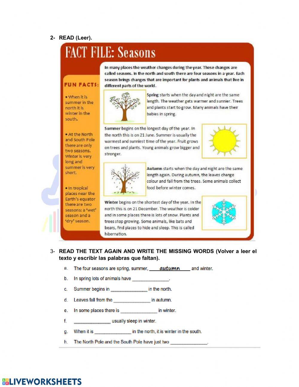 Kids 4 - Seasons- Extra Practice