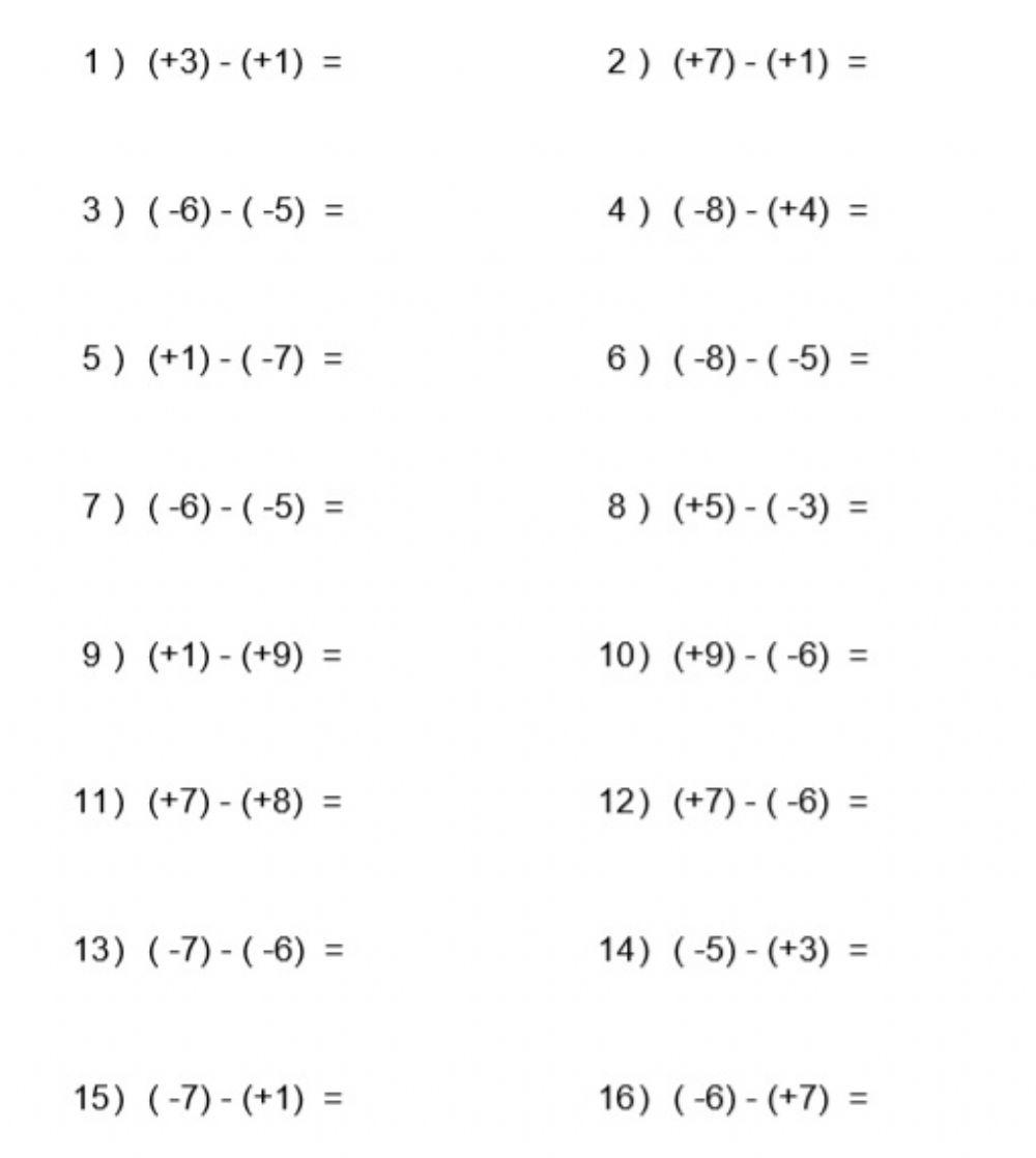 Order of Operations (PEDMAS with integers 1)