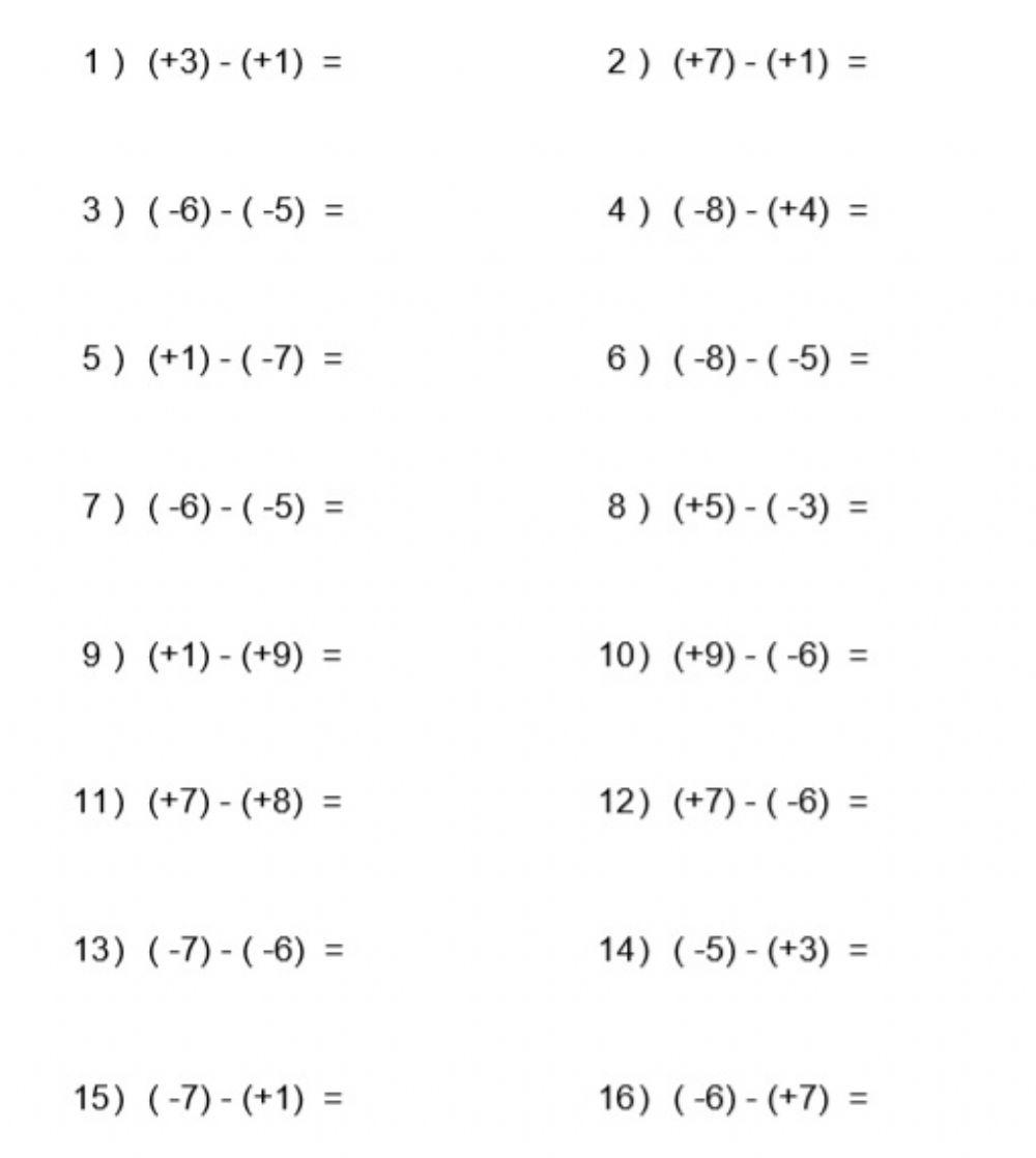 Order of operations with integers worksheets