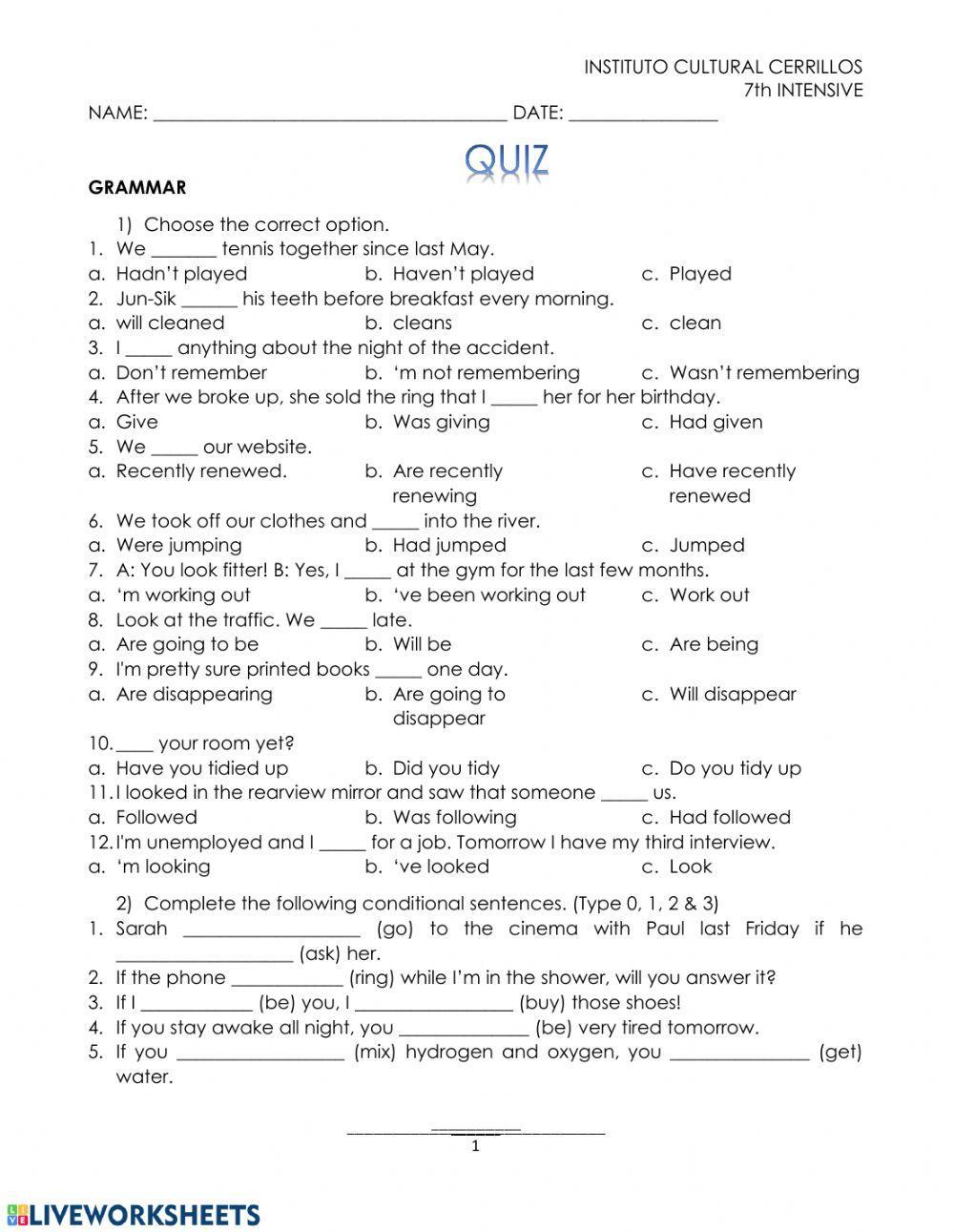 7th Intensive- review