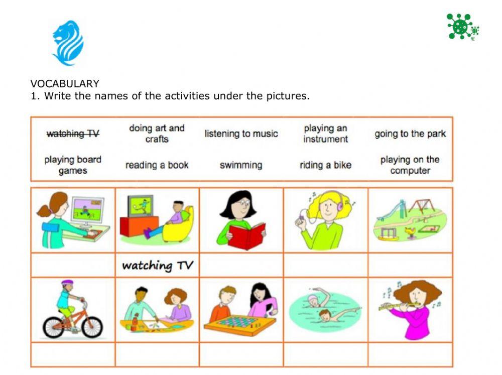 Vocabulary activities