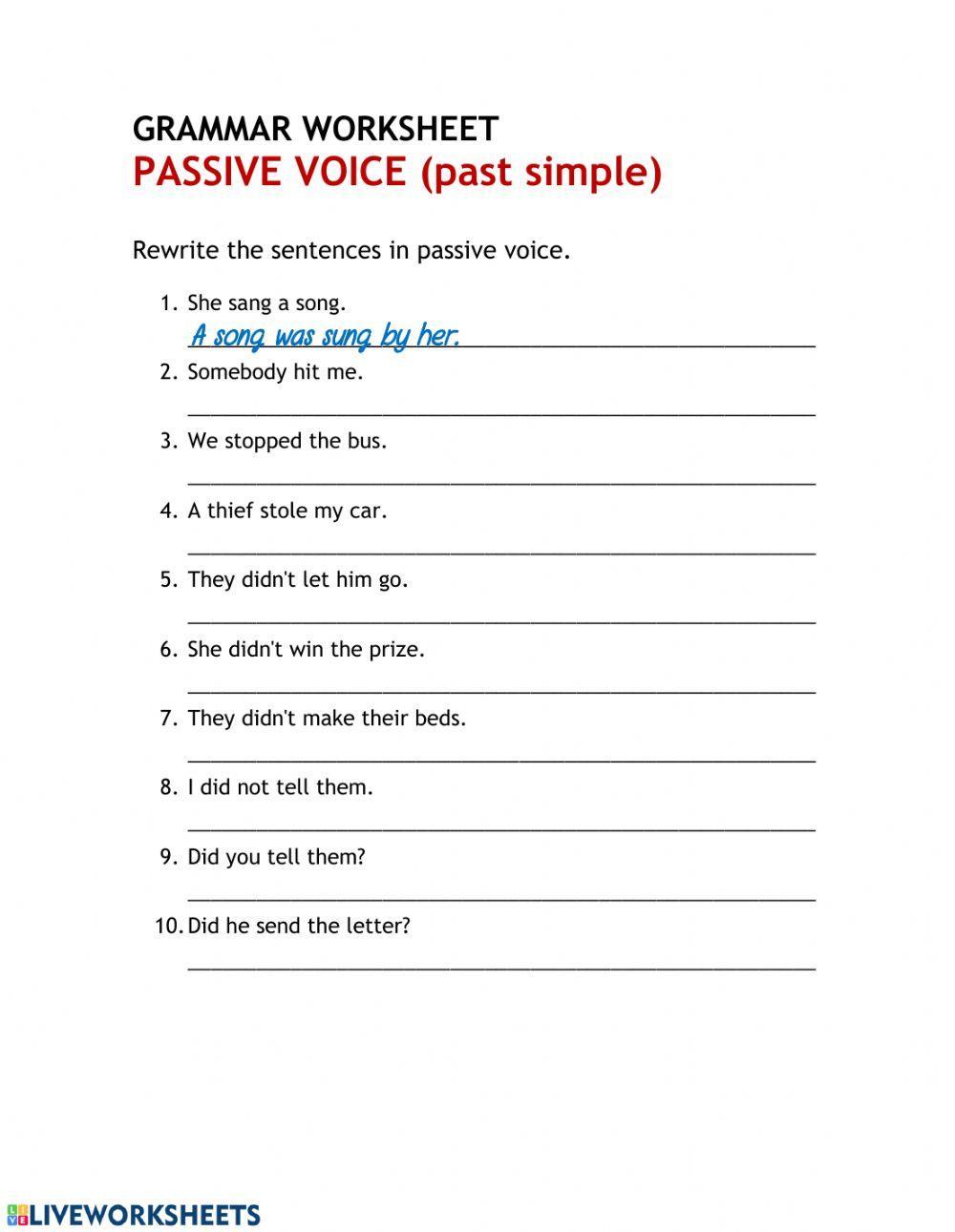 Passive Voice: Past Simple
