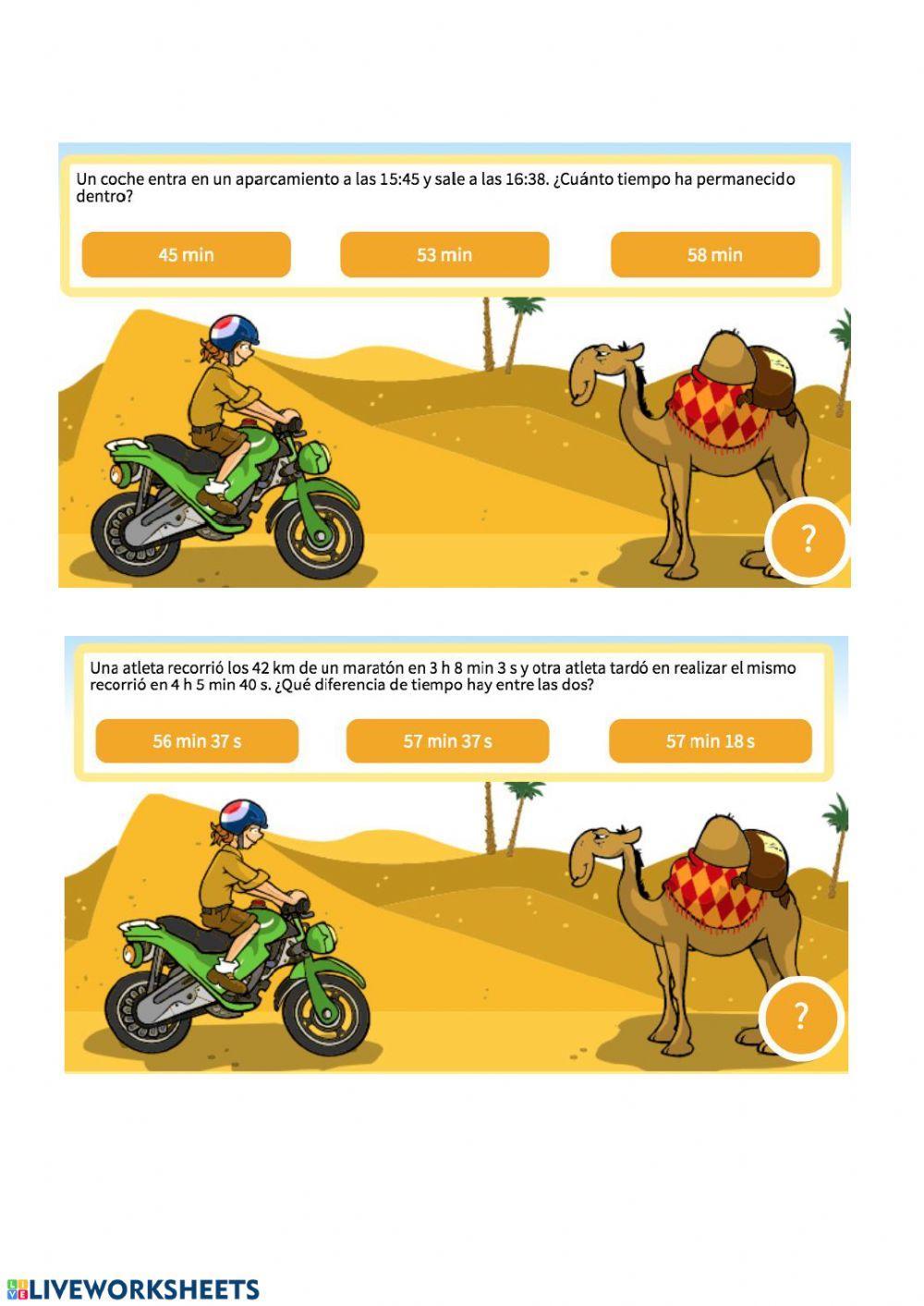 Suma y resta unidades de tiempo